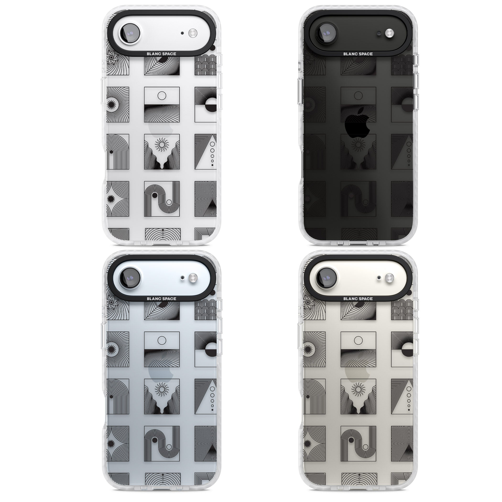 Geometric Pattern Trio: Artistic Blend iPhone 17 Air Impact Clear Phone Case APT Impact Protection