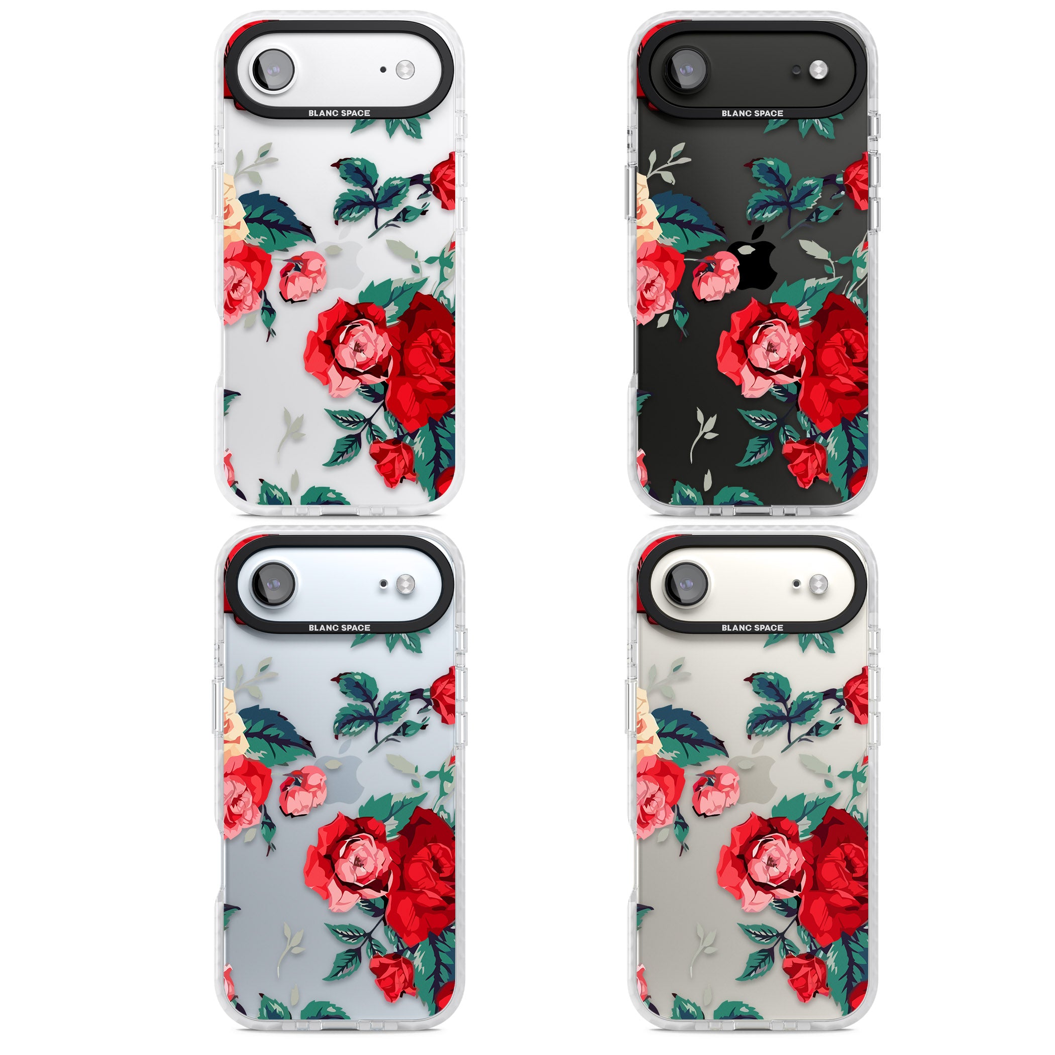 Rose Pattern iPhone 17 Air Impact Clear Phone Case APT Impact Protection