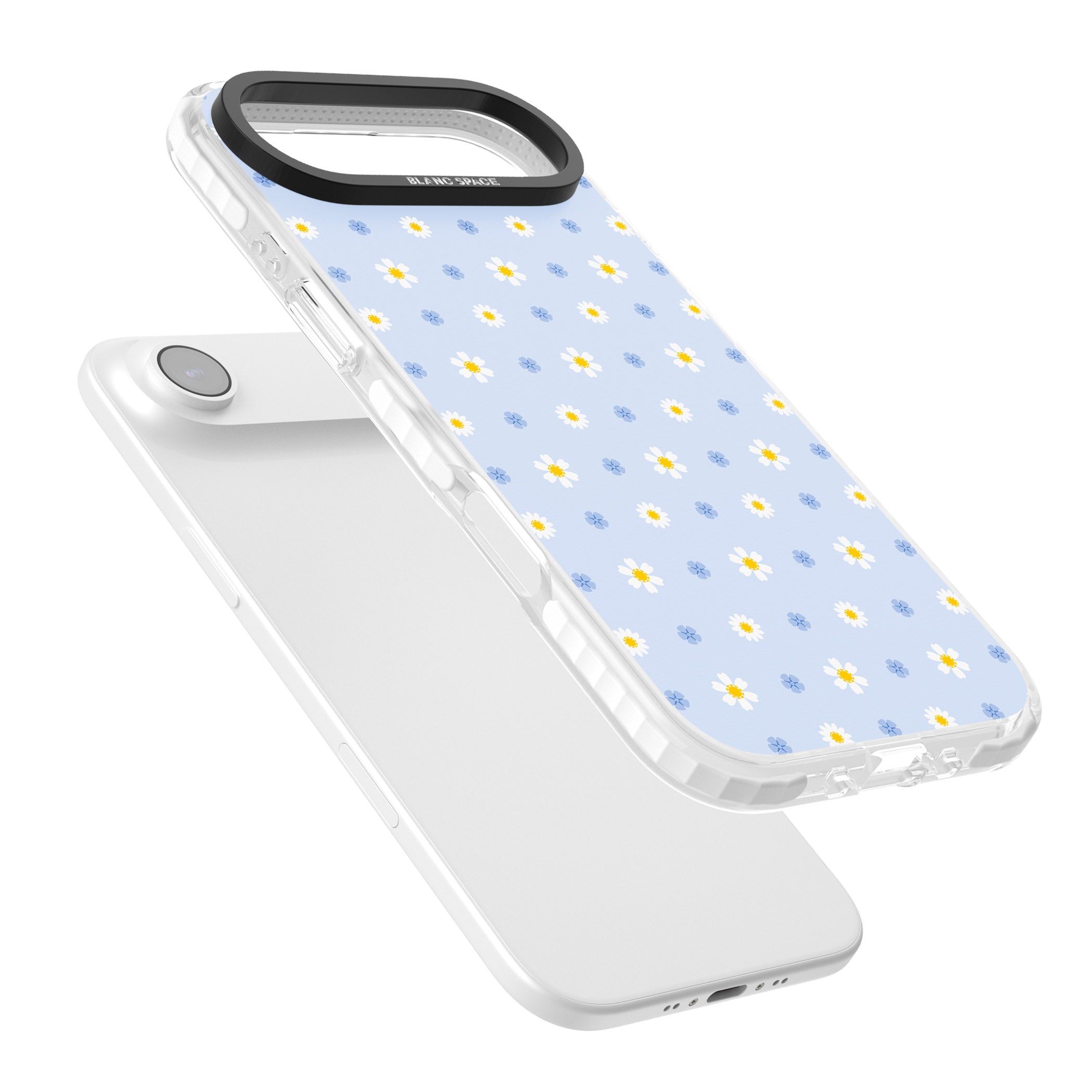 Pale Blue Daisies iPhone 17 Air Impact Clear Phone Case Colours