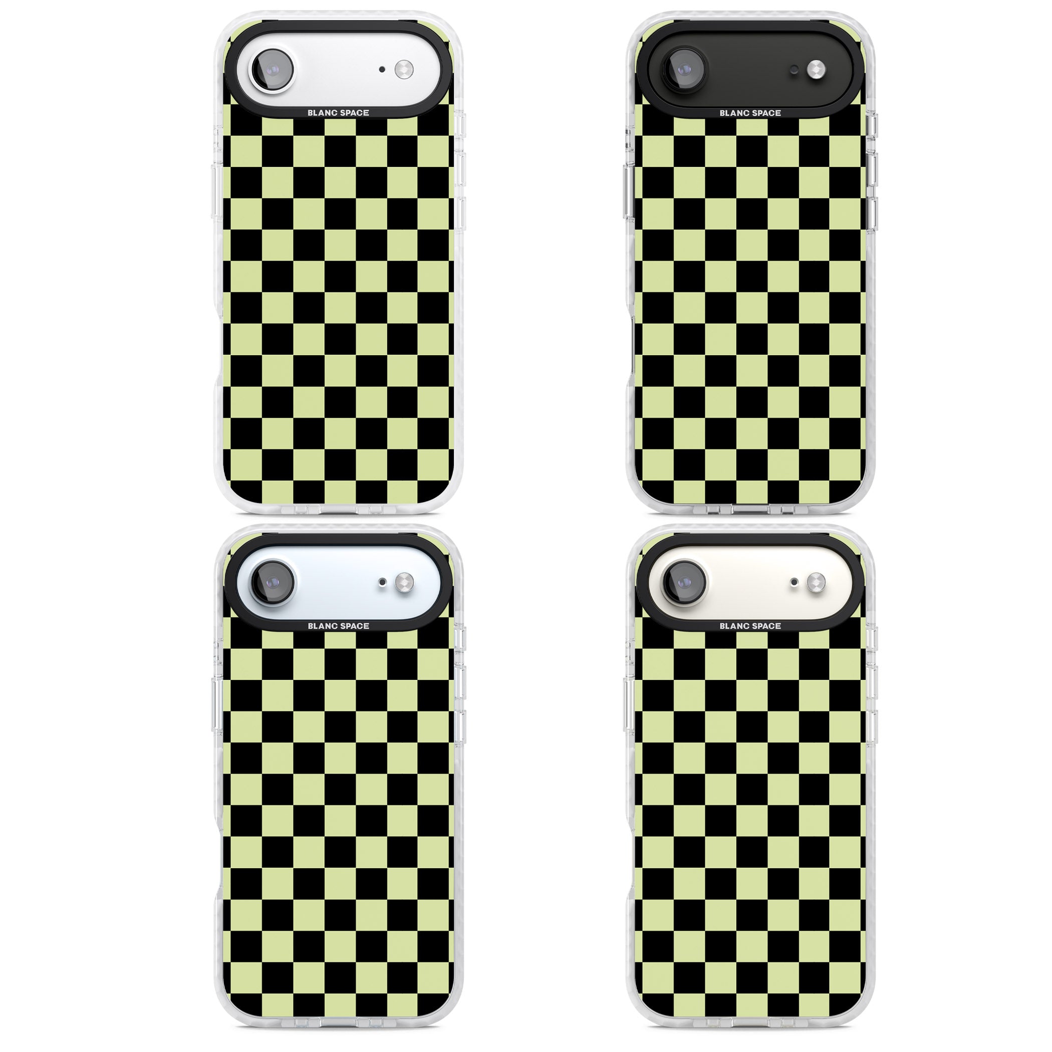 Black & Lime Check iPhone 17 Air Impact Clear Phone Case APT Impact Protection