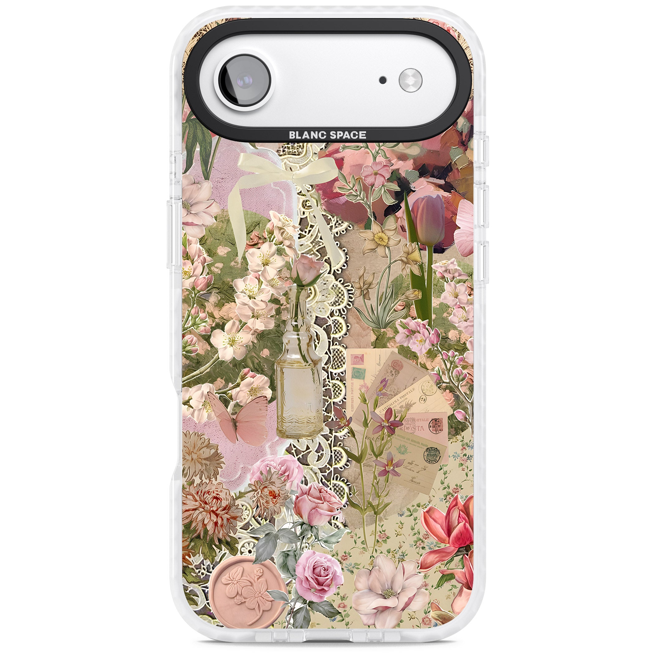 Soft Pink Flower Collage iPhone 17 Air Impact Clear Phone Case