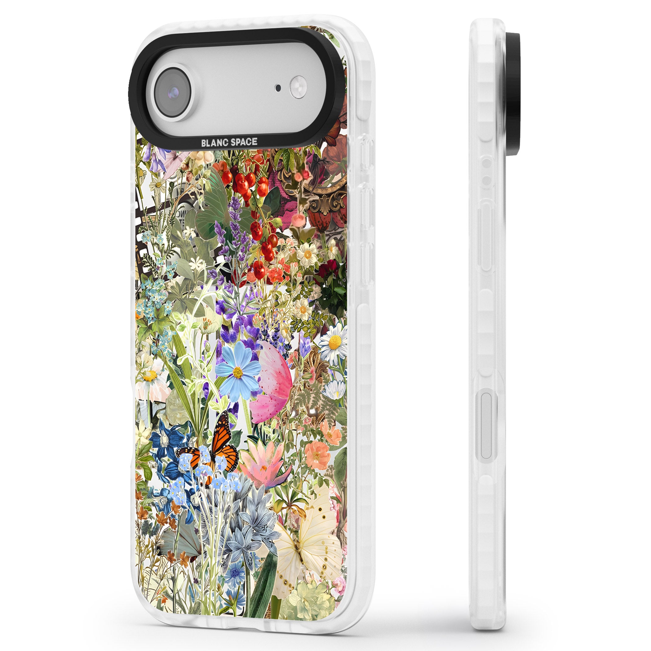 Flower Mix Collage iPhone 17 Air Impact Clear Phone Case Side Profile