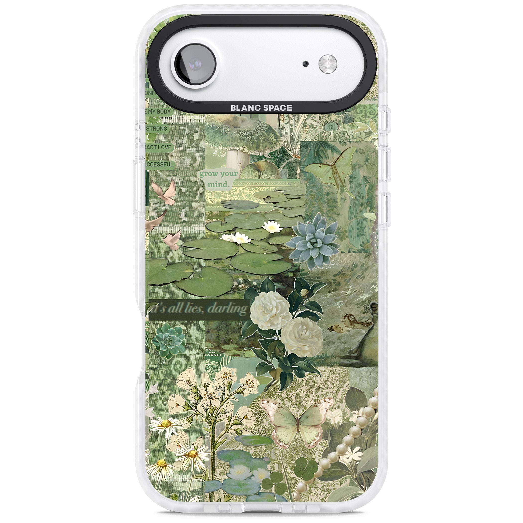 Sage Collage iPhone 17 Air Impact Clear Phone Case