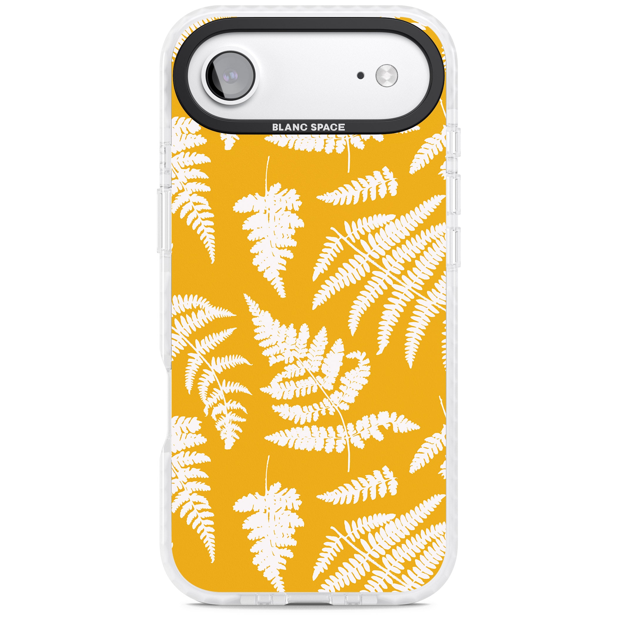 Fern Pattern On Yellow iPhone 17 Air Impact Clear Phone Case