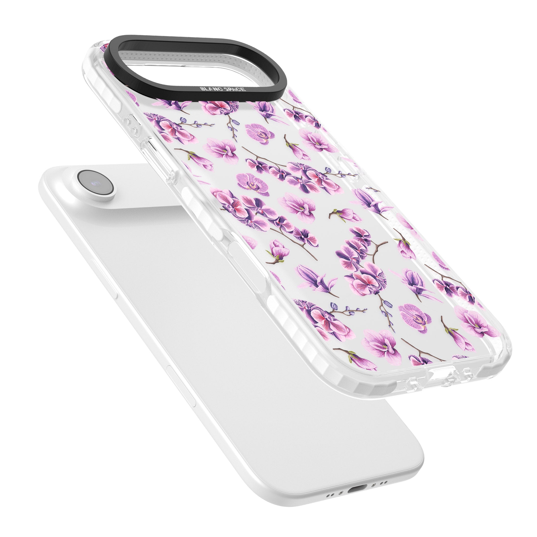 Purple Orchids Floral iPhone 17 Air Impact Clear Phone Case Colours