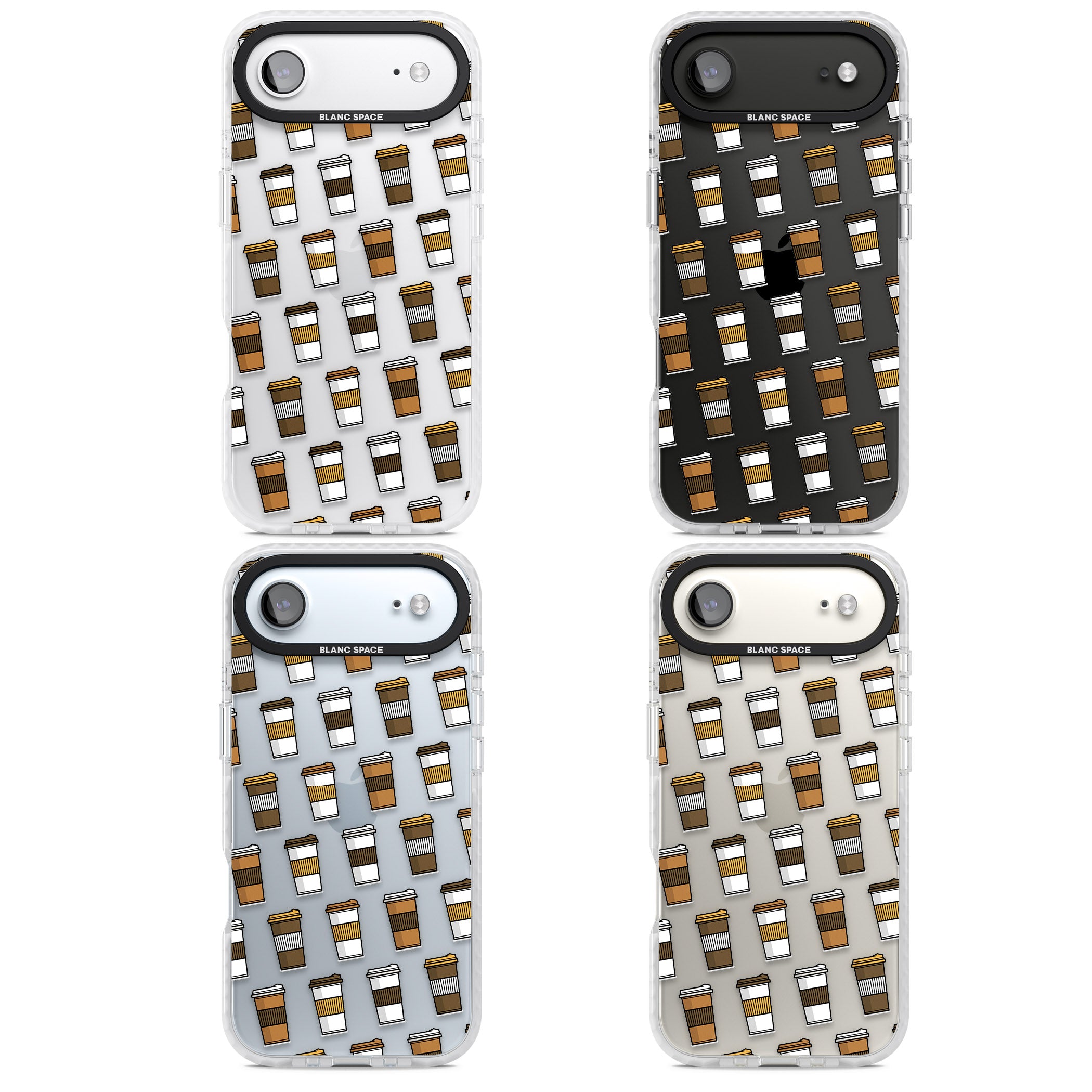Coffee Cup Pattern iPhone 17 Air Impact Clear Phone Case APT Impact Protection