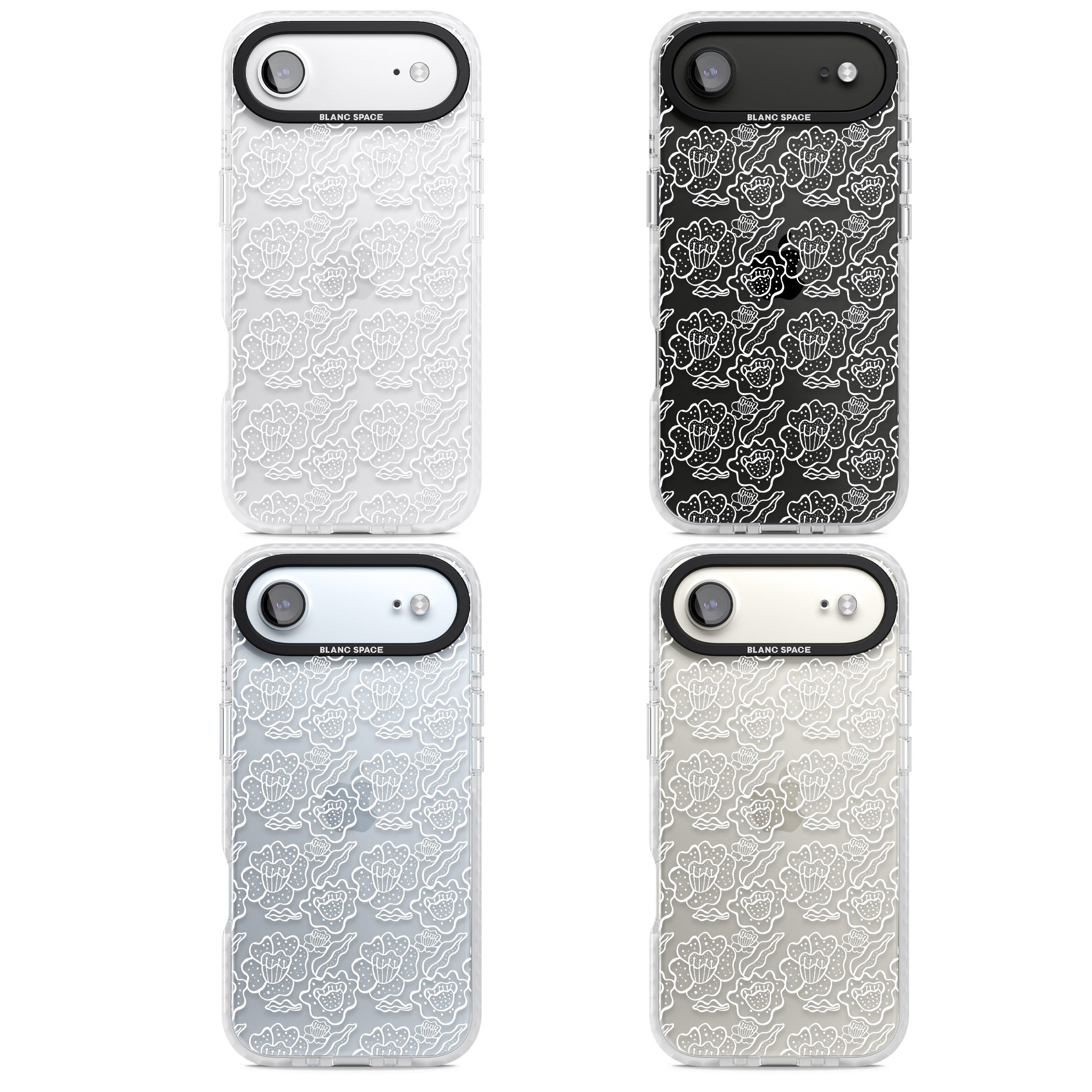 Funky Floral Pattern iPhone 17 Air Impact Clear Phone Case APT Impact Protection