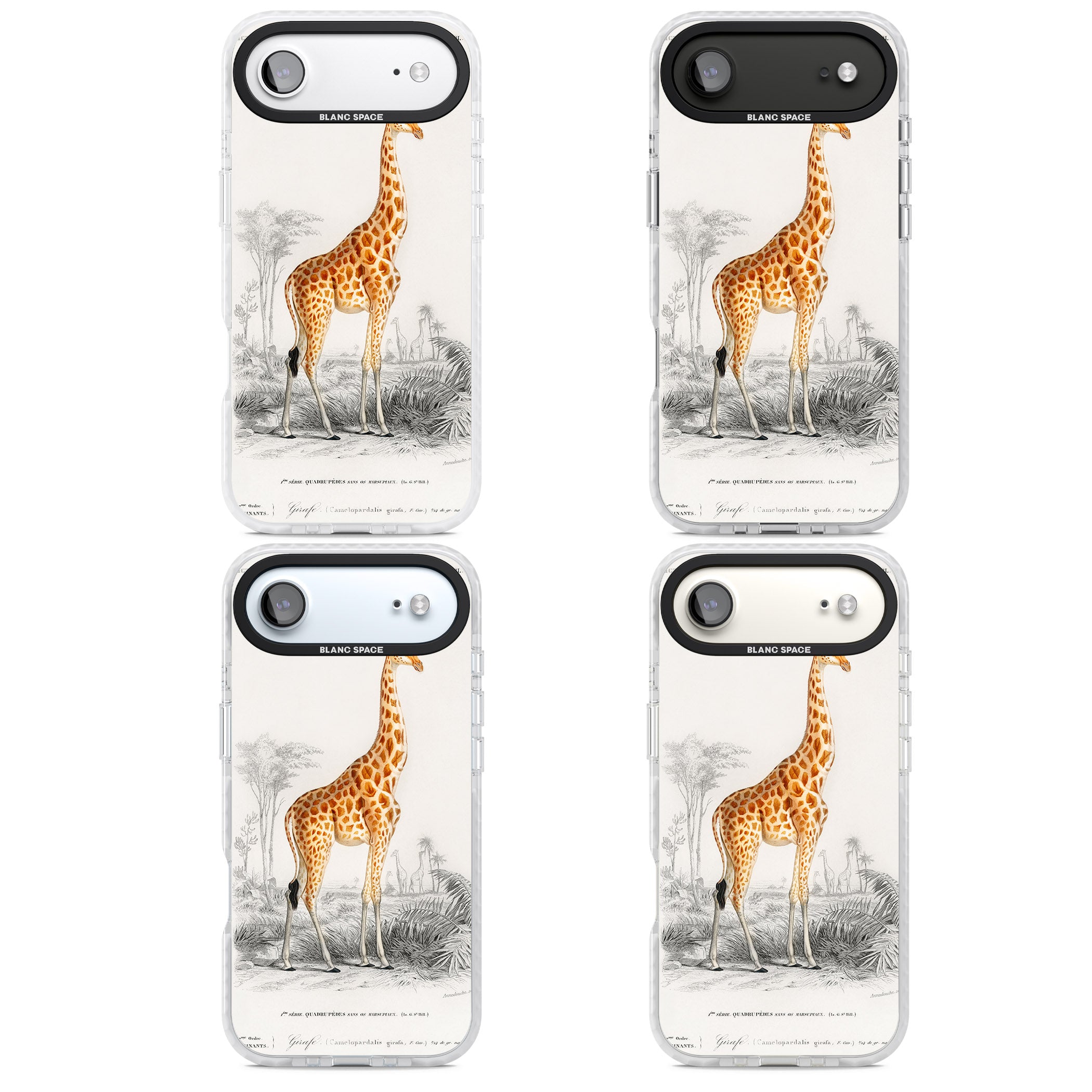 Vintage Giraffe Art iPhone 17 Air Impact Clear Phone Case APT Impact Protection