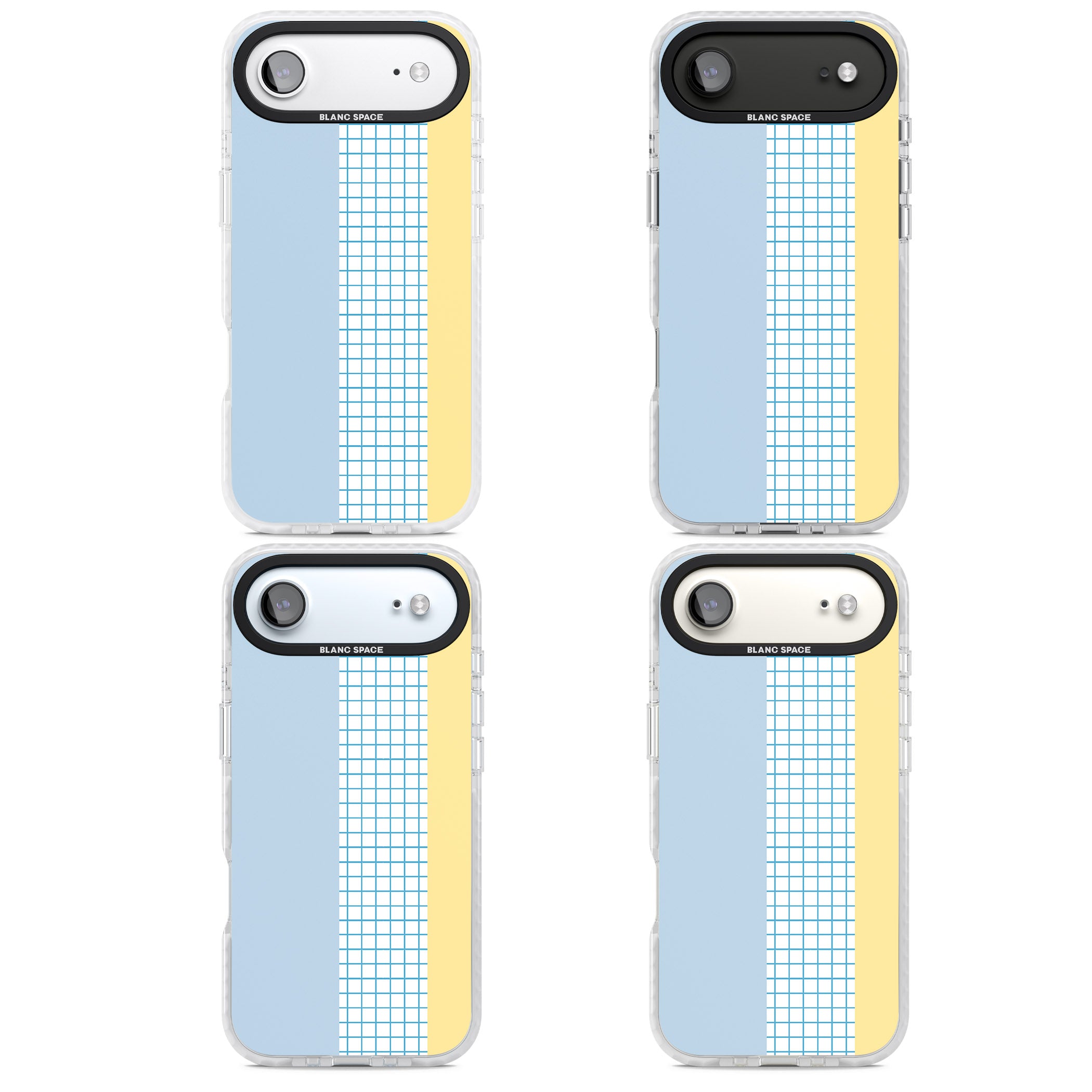 Abstract Grid Blue & Yellow iPhone 17 Air Impact Clear Phone Case APT Impact Protection
