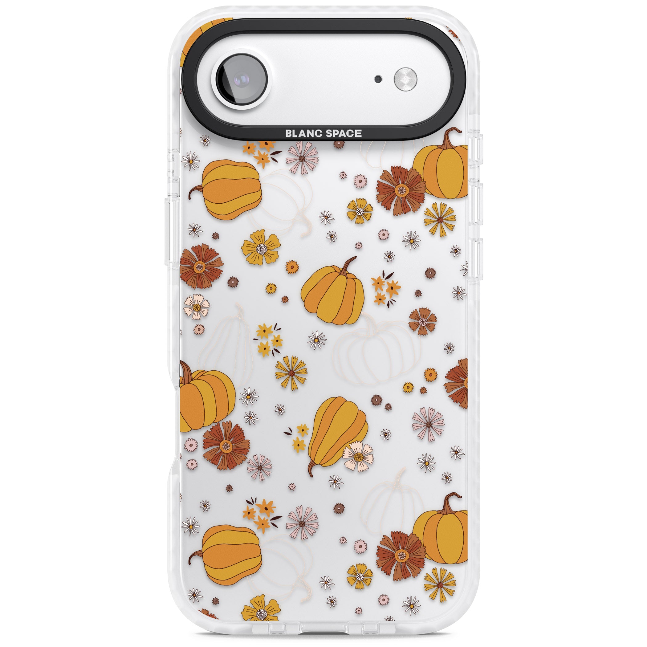 Halloween Pumpkins And Flowers iPhone 17 Air Impact Clear Phone Case