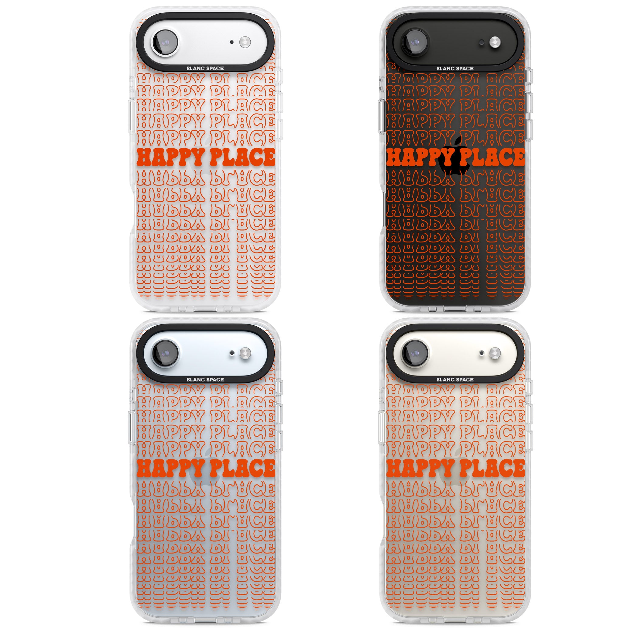 Happy Place (Orange) iPhone 17 Air Impact Clear Phone Case APT Impact Protection