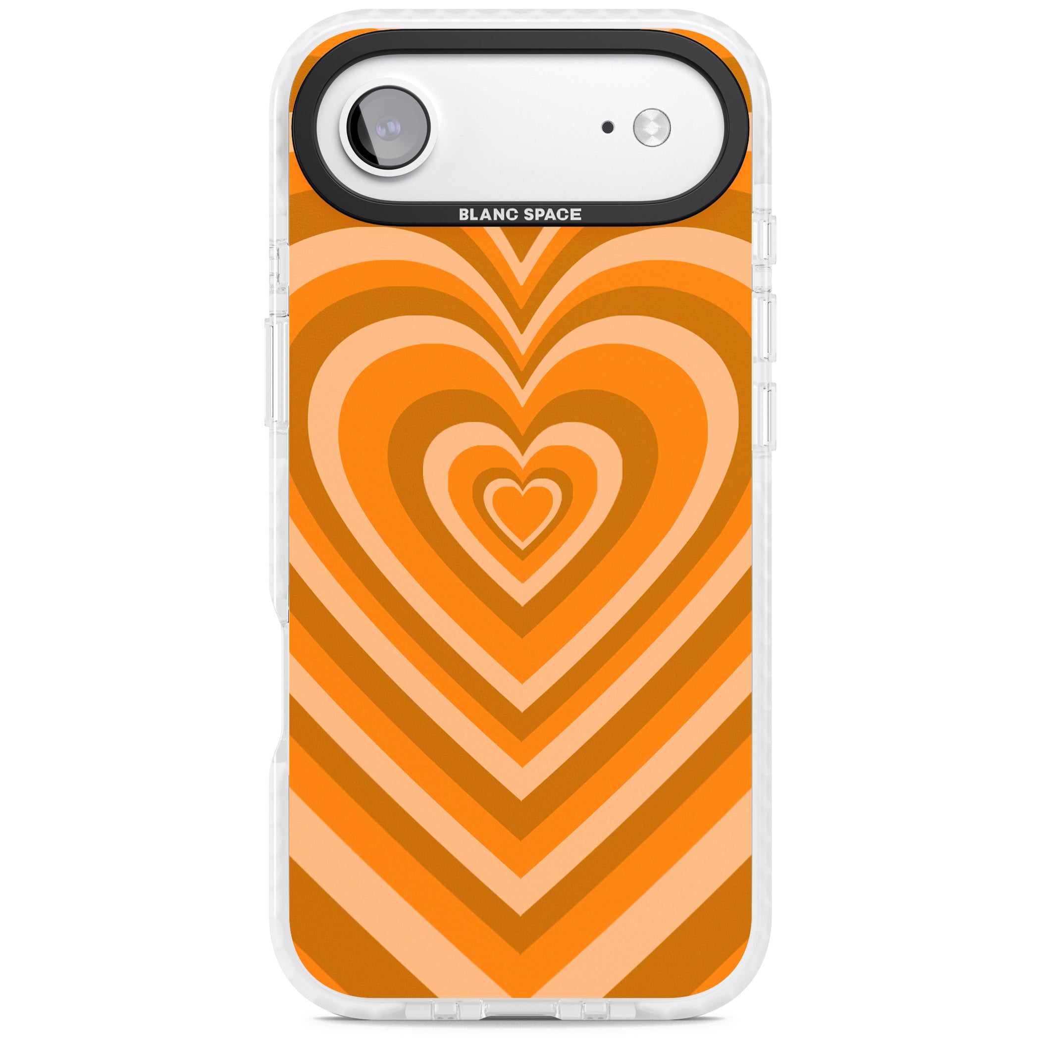 Orange Heart Illusion iPhone 17 Air Impact Clear Phone Case