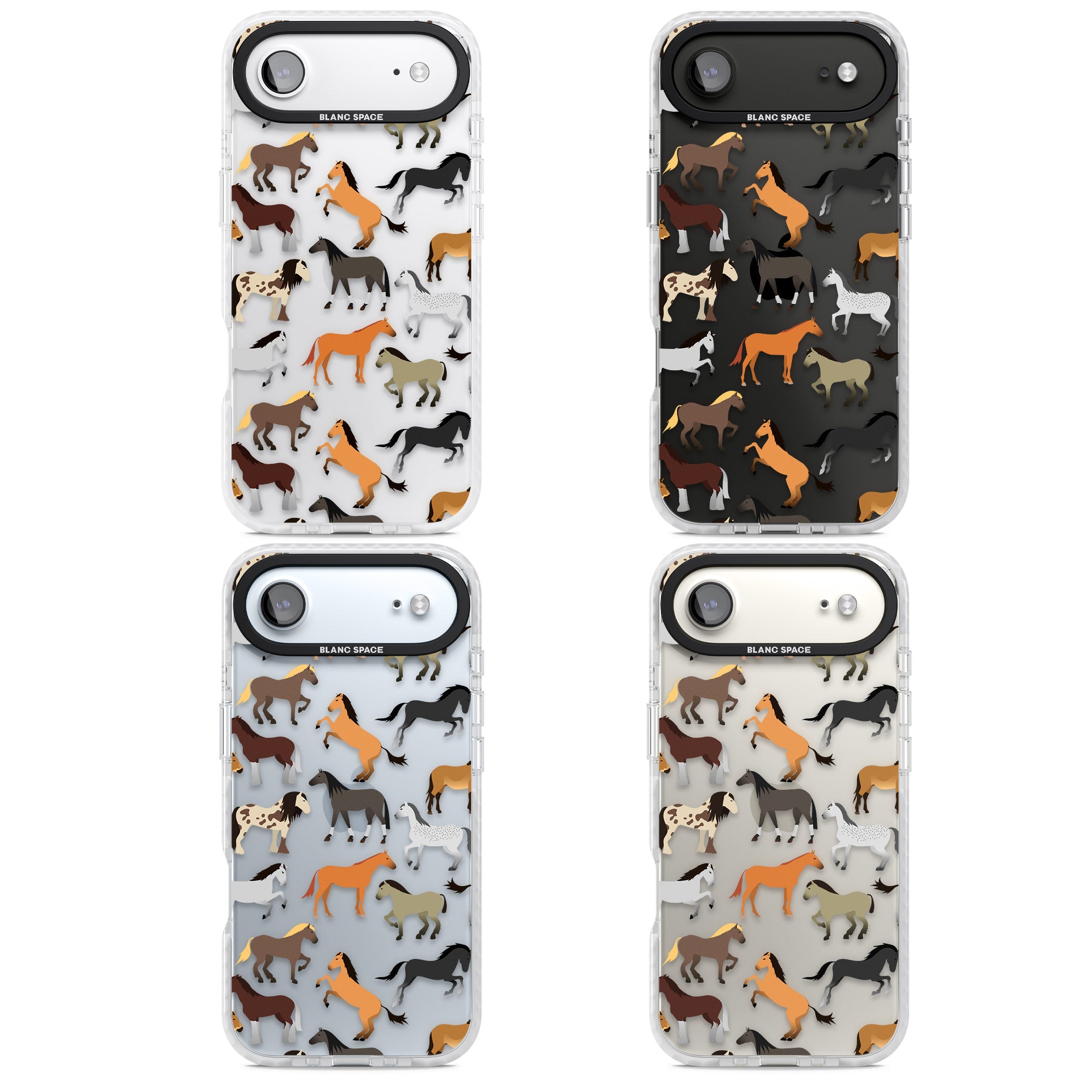 Horse Pattern iPhone 17 Air Impact Clear Phone Case APT Impact Protection