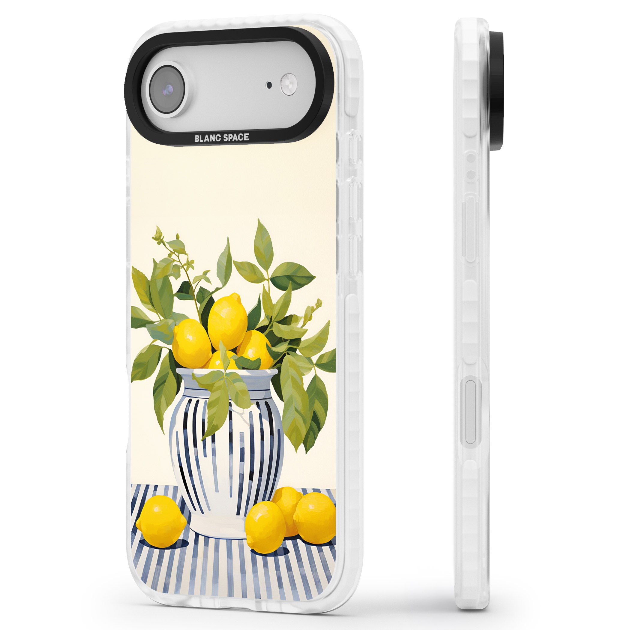 Lemon Plant Vase iPhone 17 Air Impact Clear Phone Case Side Profile