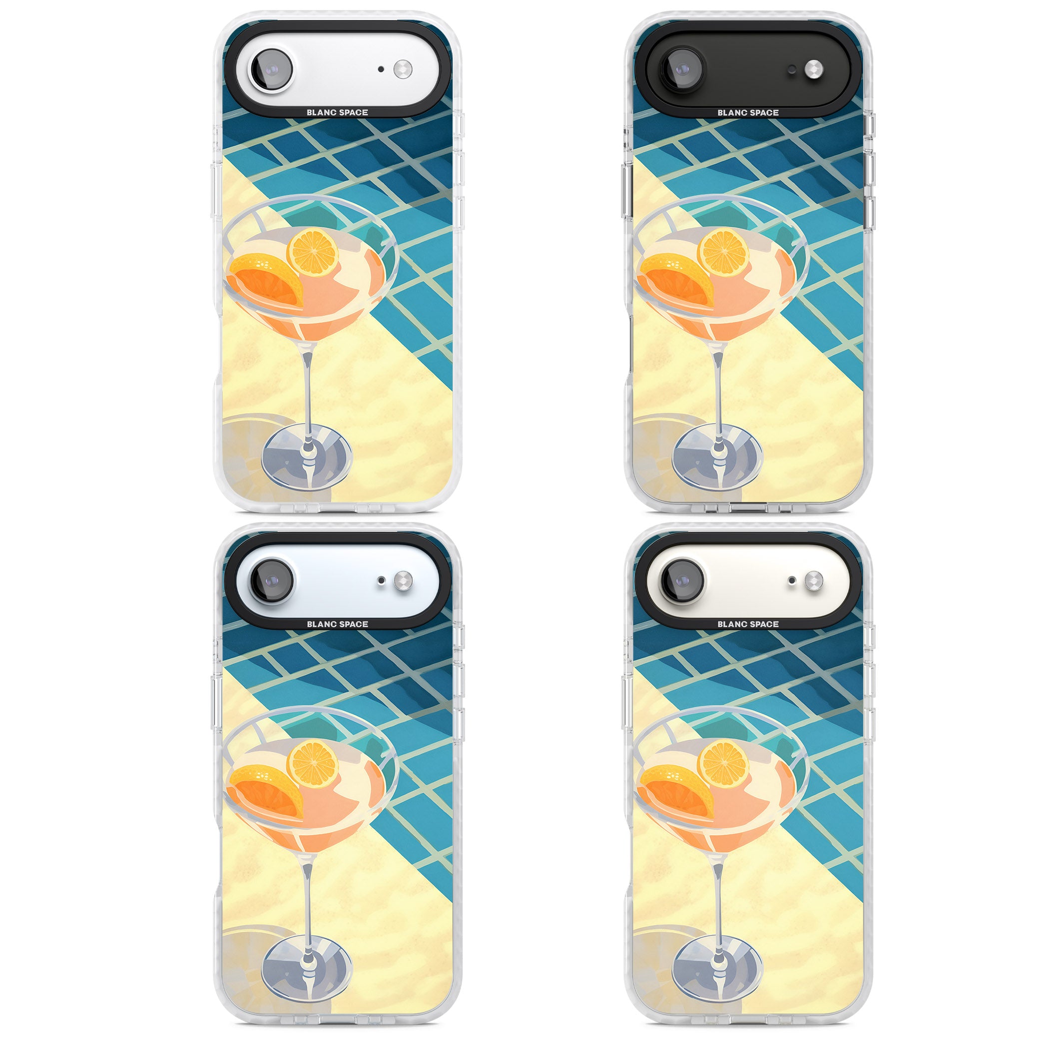 Poolside Citrus Cocktail iPhone 17 Air Impact Clear Phone Case APT Impact Protection