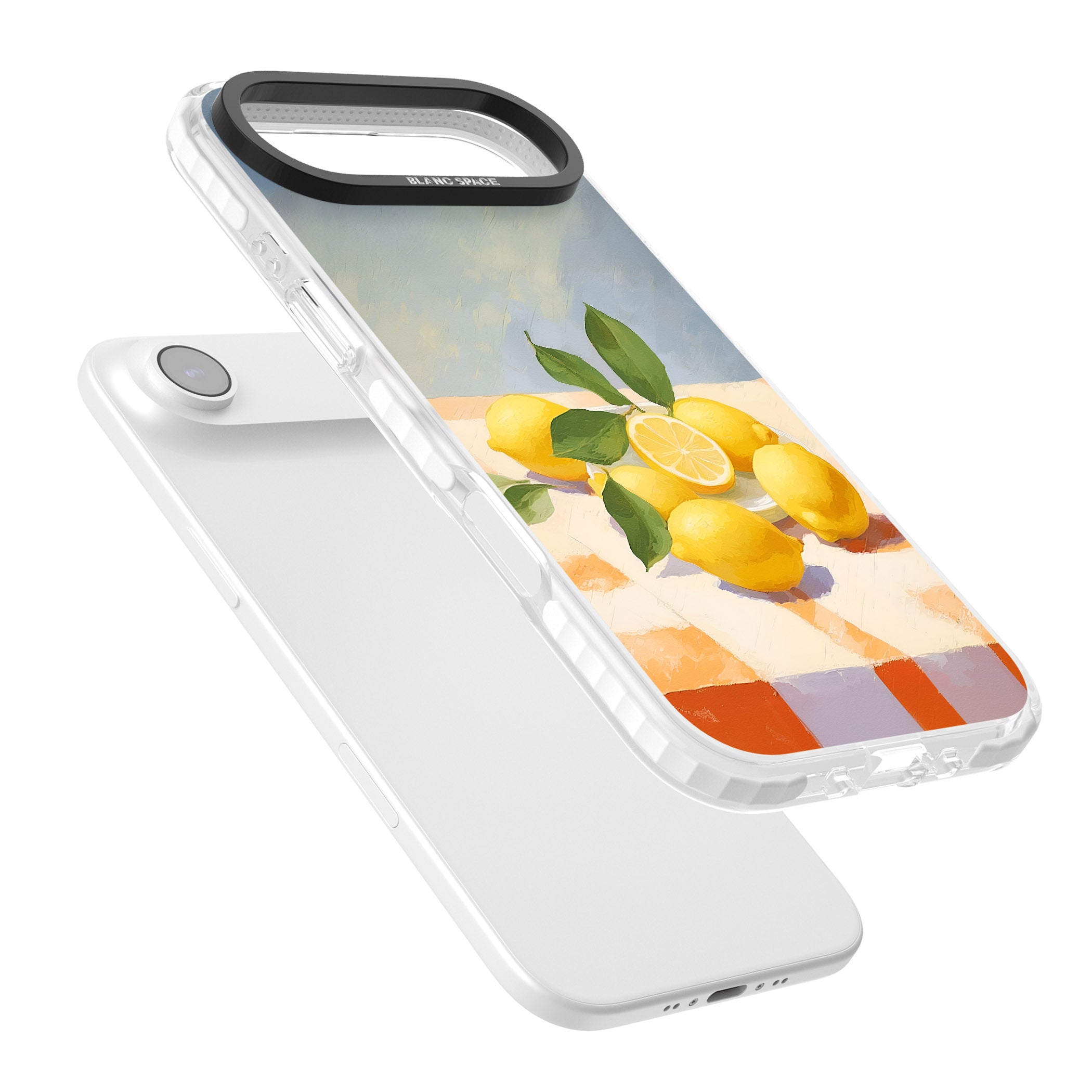 Lemons on Checkered Cloth iPhone 17 Air Impact Clear Phone Case Colours