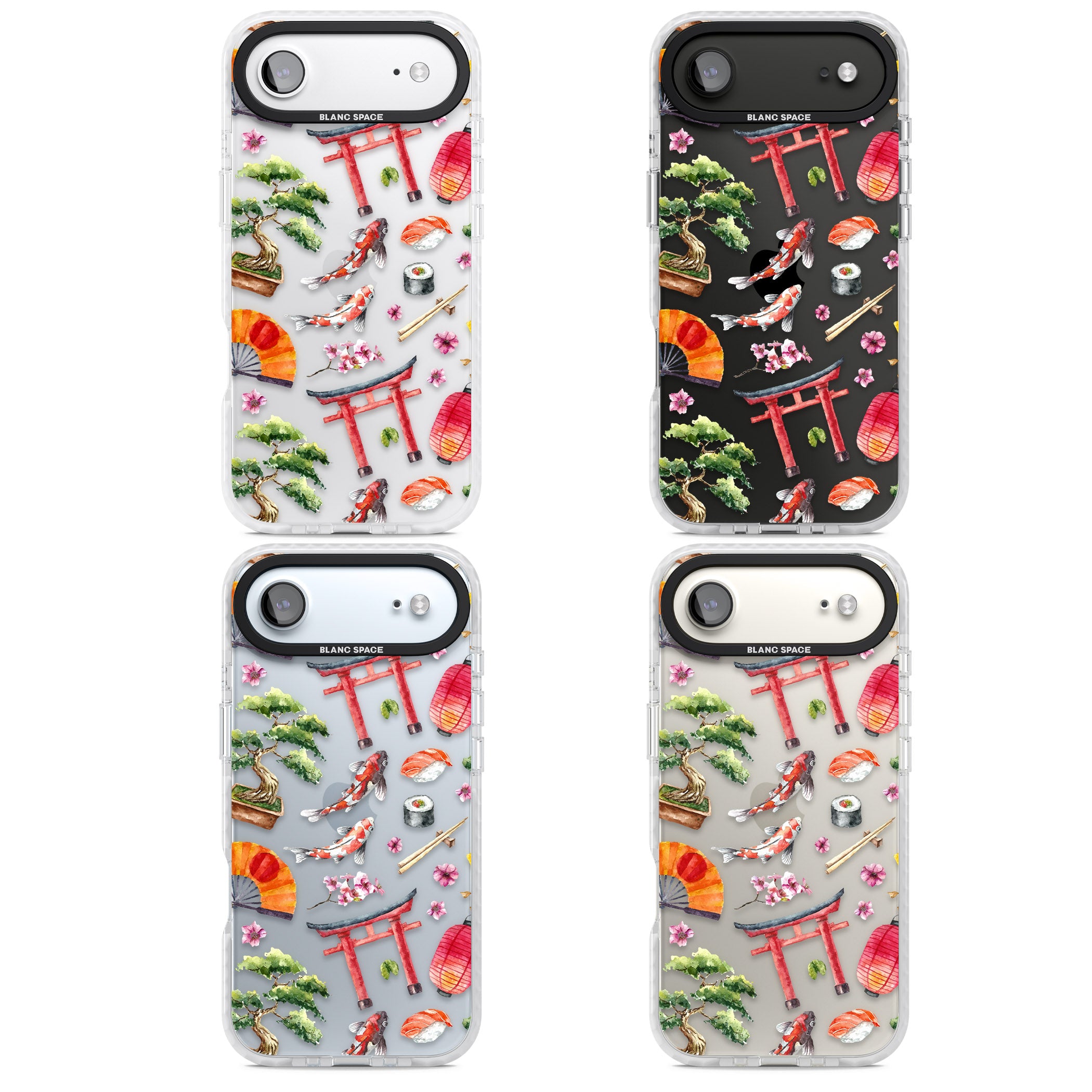Japanese Watercolor iPhone 17 Air Impact Clear Phone Case APT Impact Protection