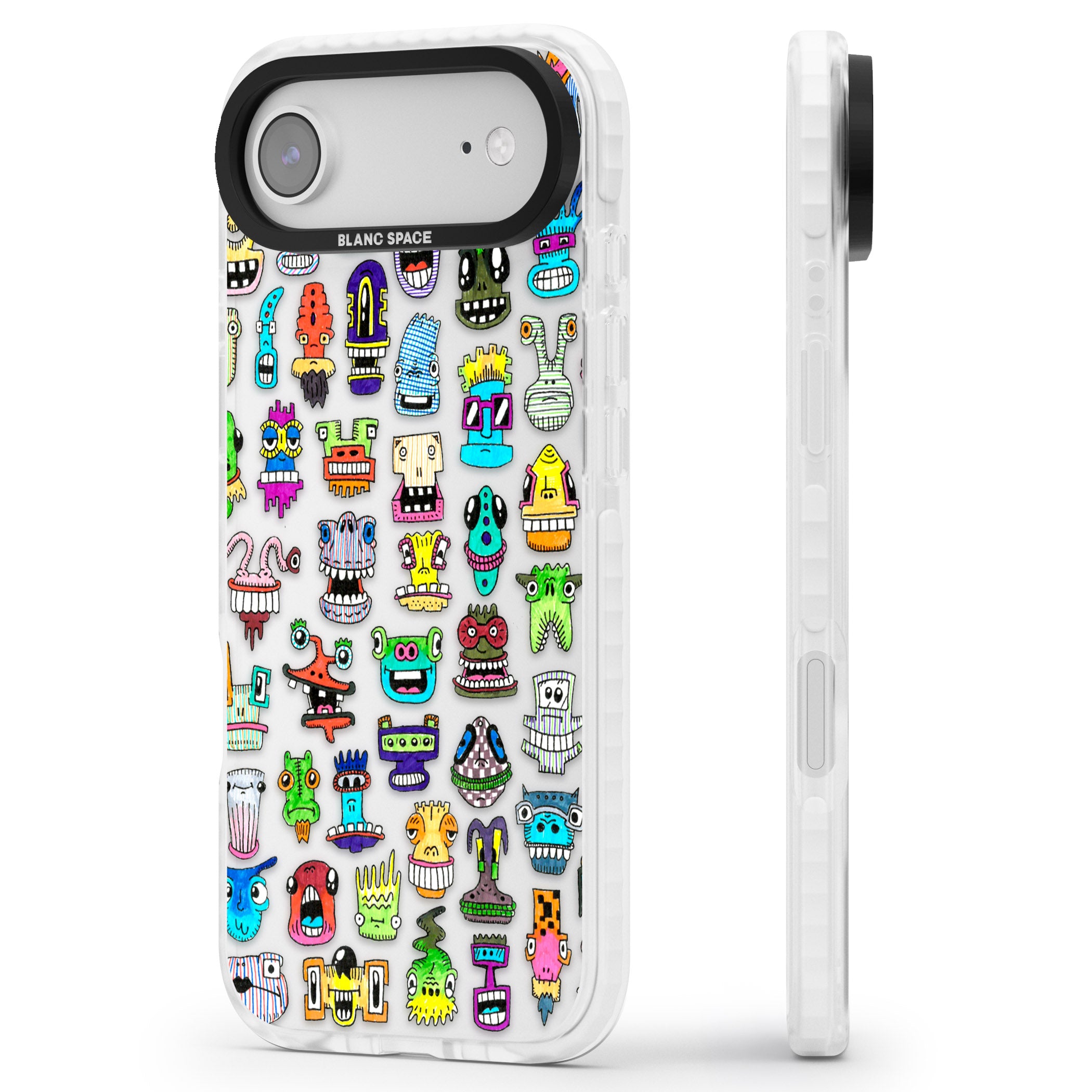 Familiar Faces iPhone 17 Air Impact Clear Phone Case Side Profile