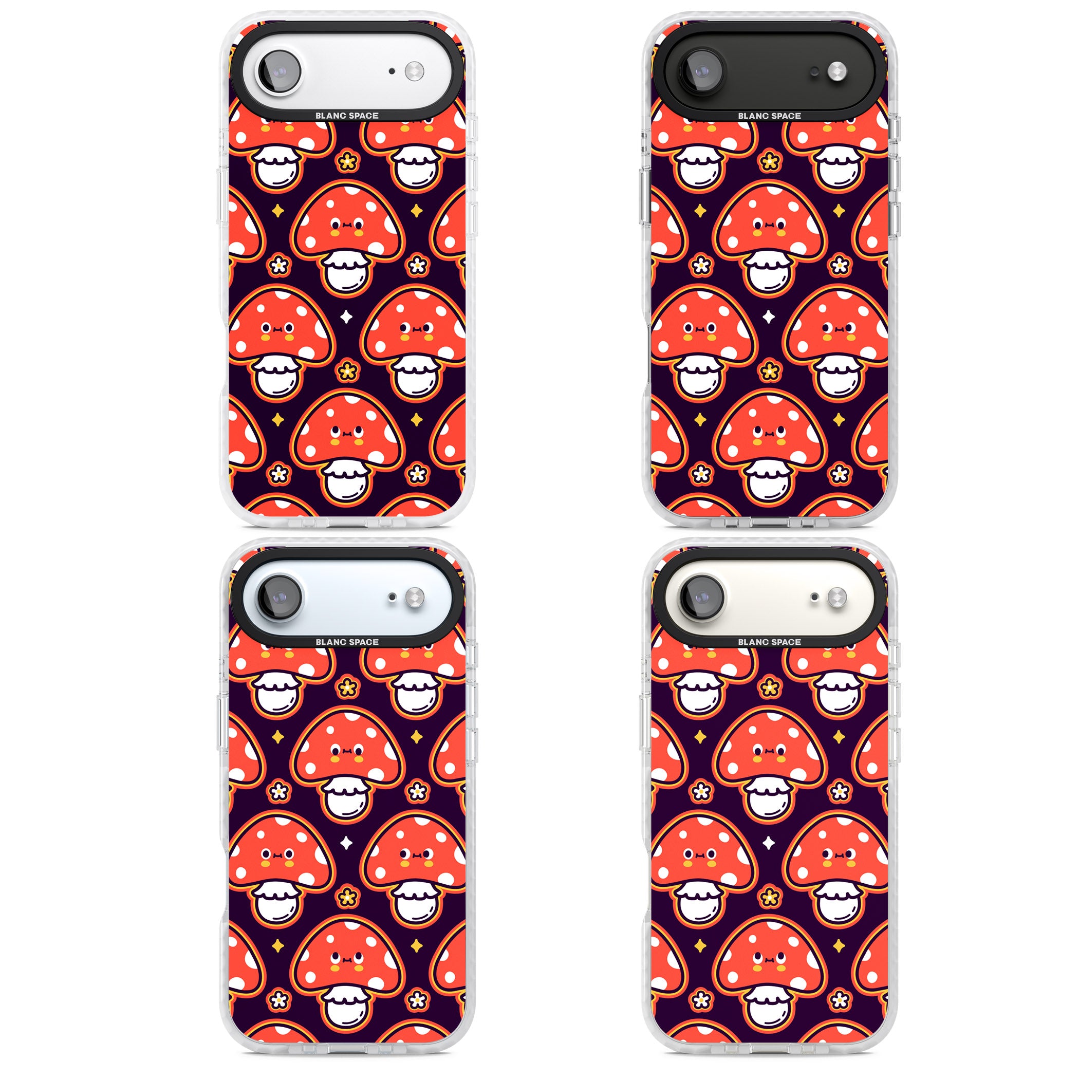Mushroom Kawaii Pattern iPhone 17 Air Impact Clear Phone Case APT Impact Protection