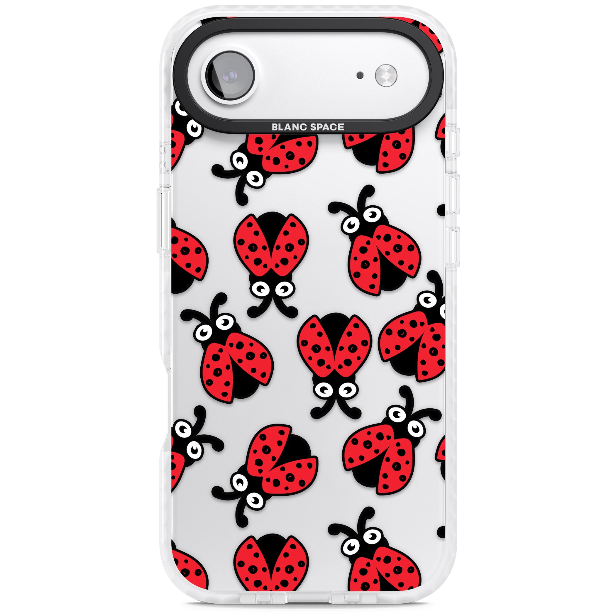 Ladybug Pattern iPhone 17 Air Impact Clear Phone Case