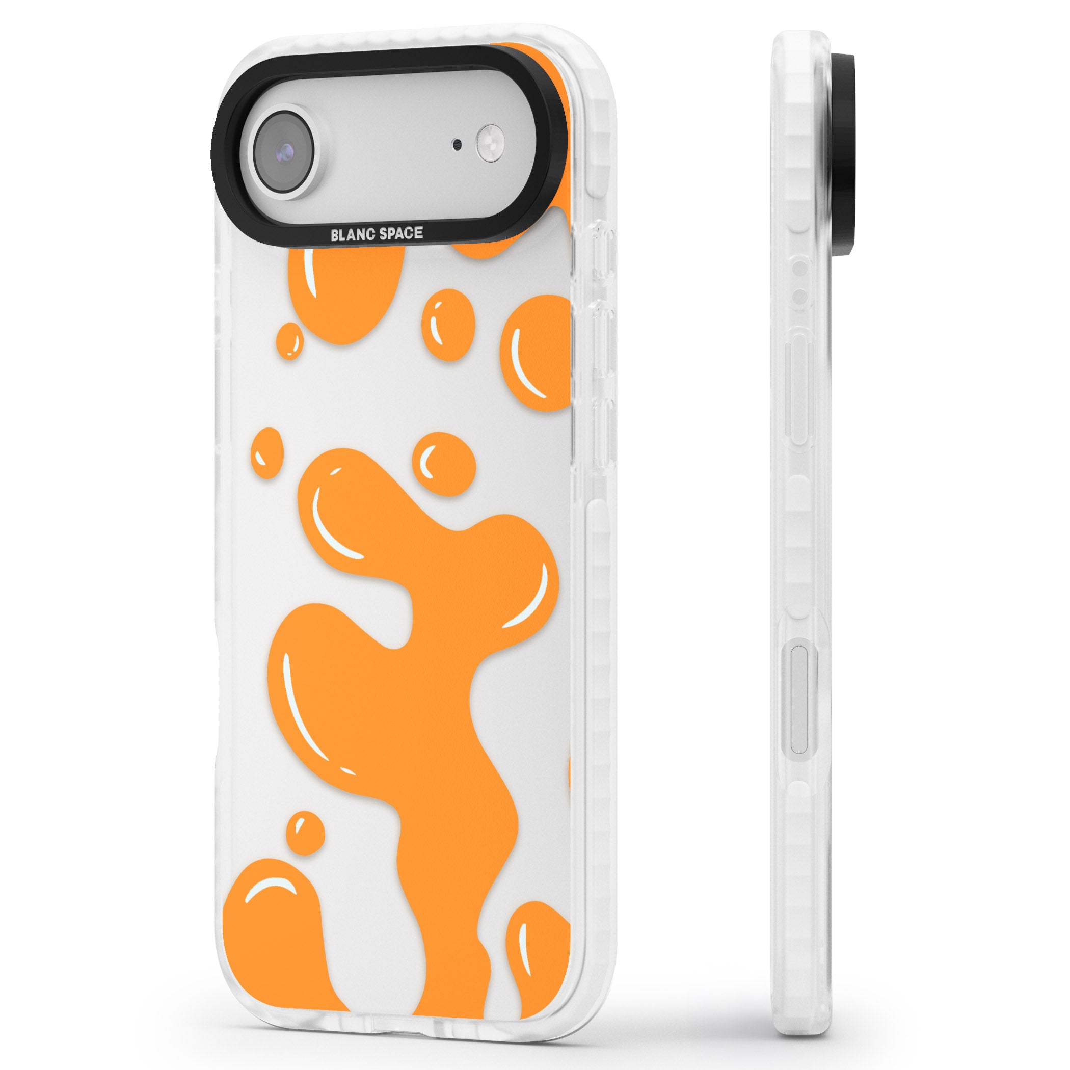 Orange Lava Lamp iPhone 17 Air Impact Clear Phone Case Side Profile