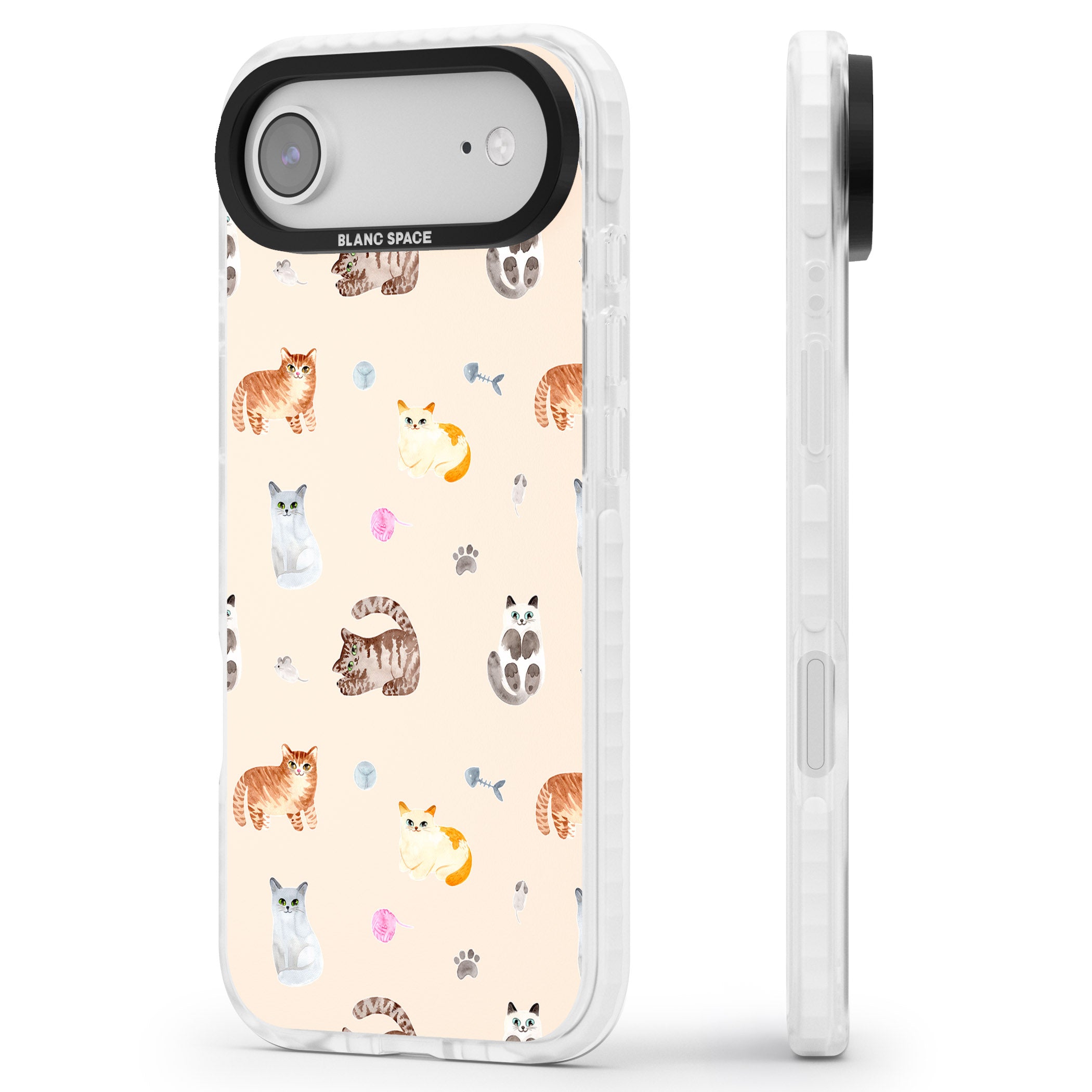 Cat Playground iPhone 17 Air Impact Clear Phone Case Side Profile