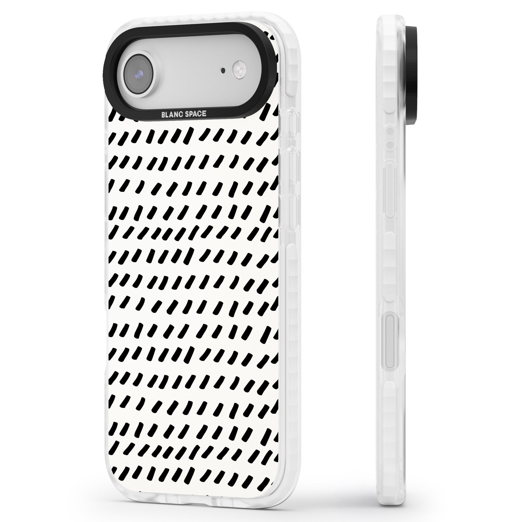 Hand Drawn Lines Pattern iPhone 17 Air Impact Pro Clear Phone Case Side Profile