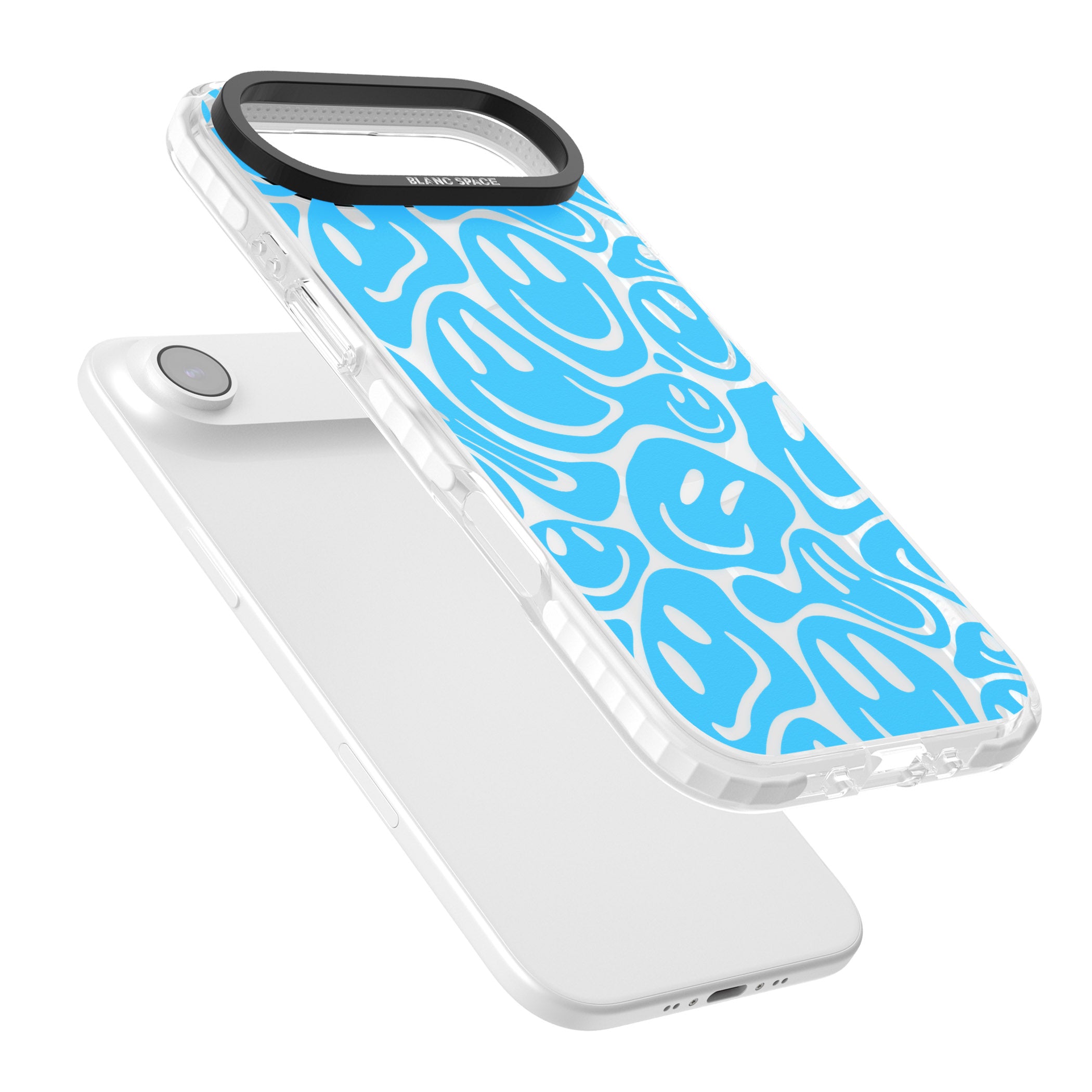 Blue Acid Faces iPhone 17 Air Impact Pro Clear Phone Case Colours