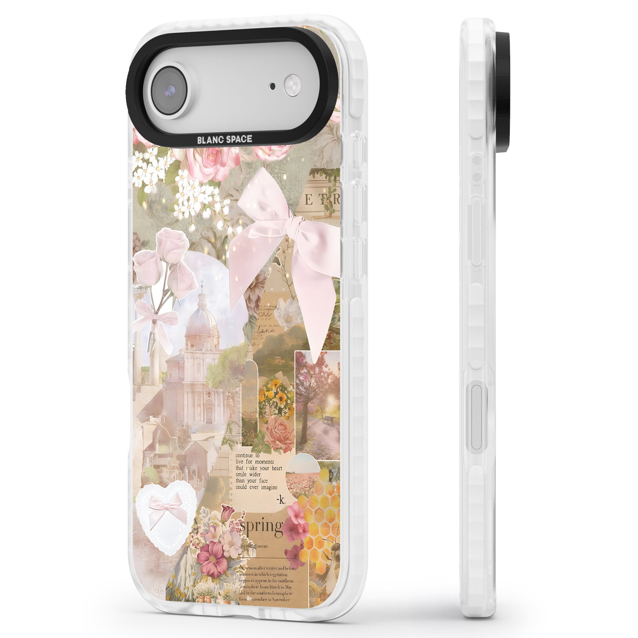 Coquette Collage iPhone 17 Air Impact Pro Clear Phone Case Side Profile