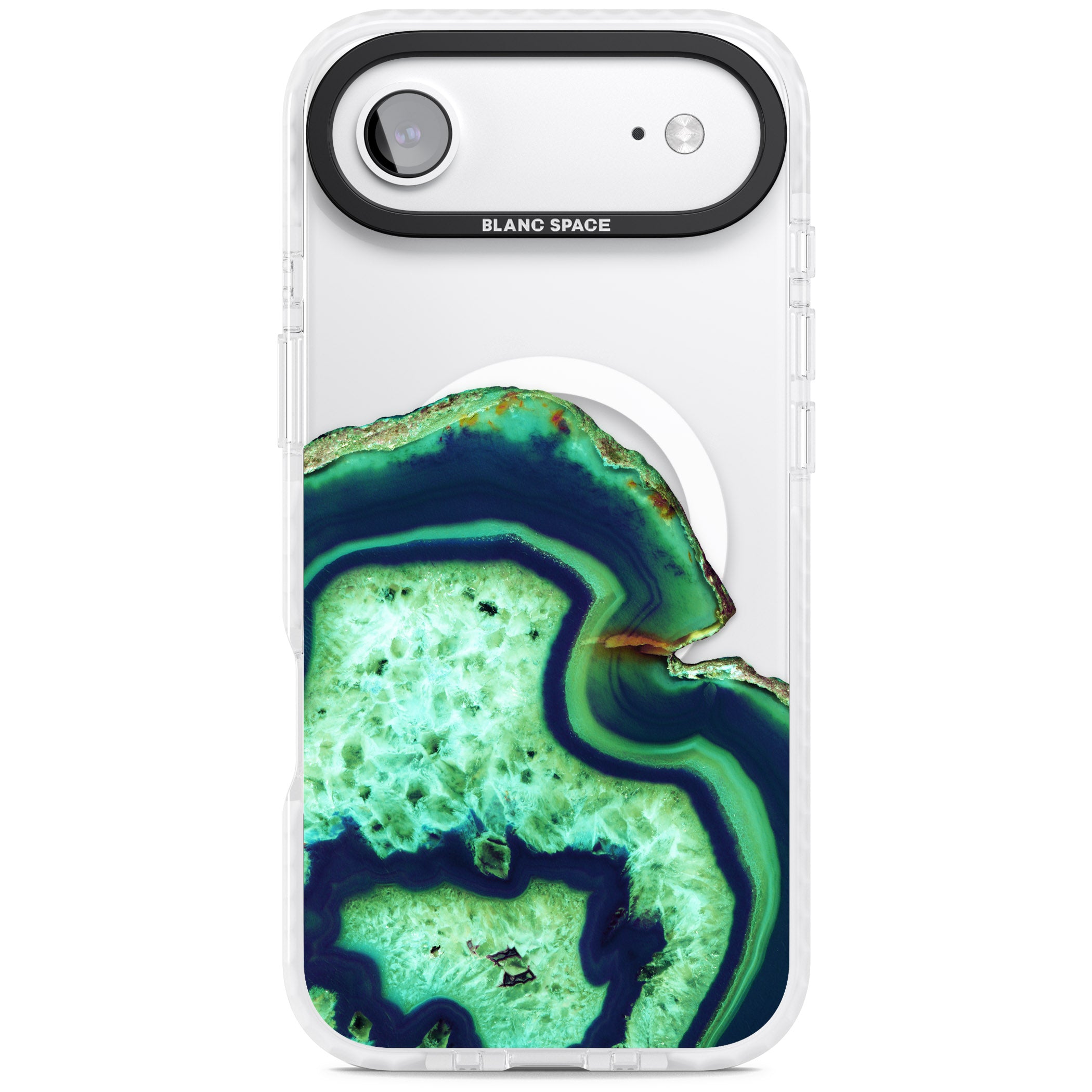 Emerald Agate Slice iPhone 17 Air Impact Pro Clear Phone Case