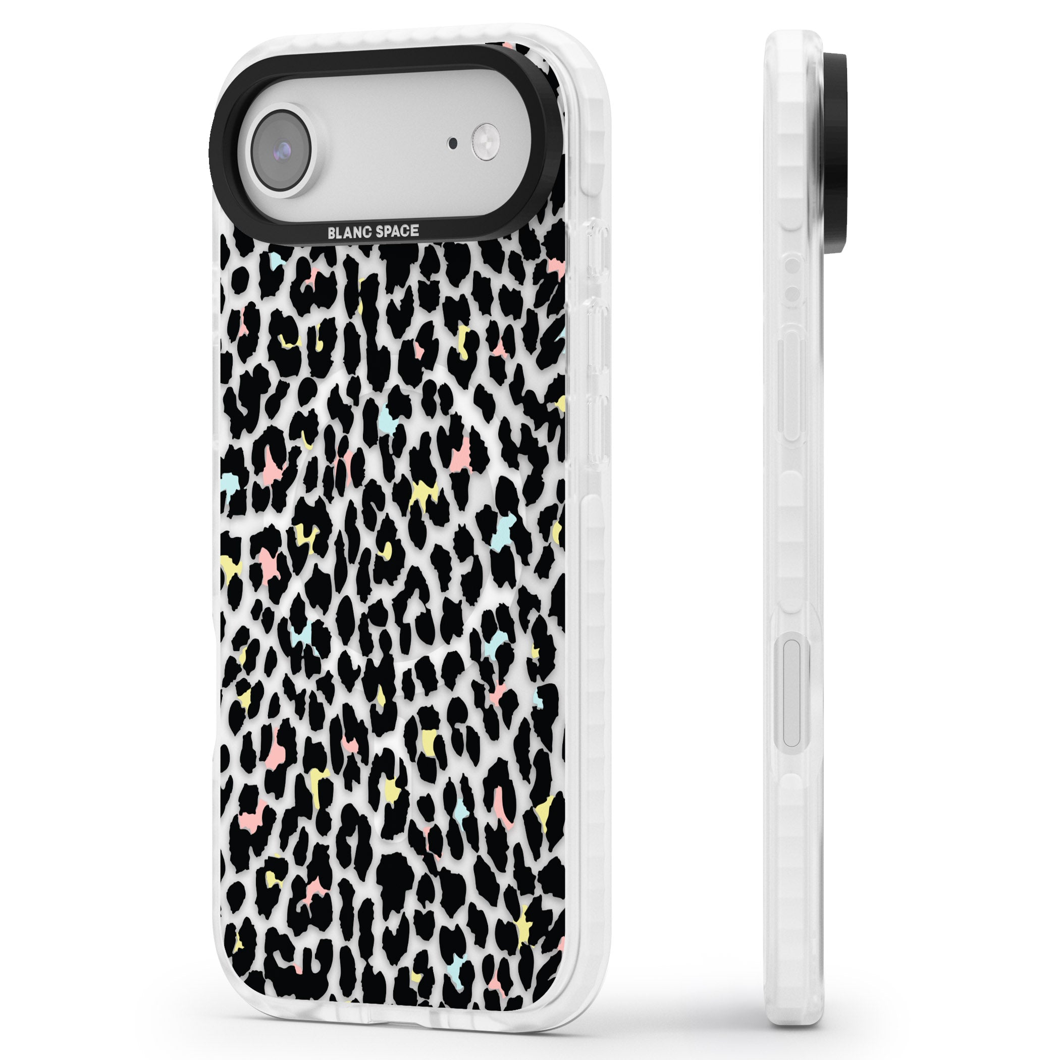 Pastel Leopard Print iPhone 17 Air Impact Pro Clear Phone Case Side Profile