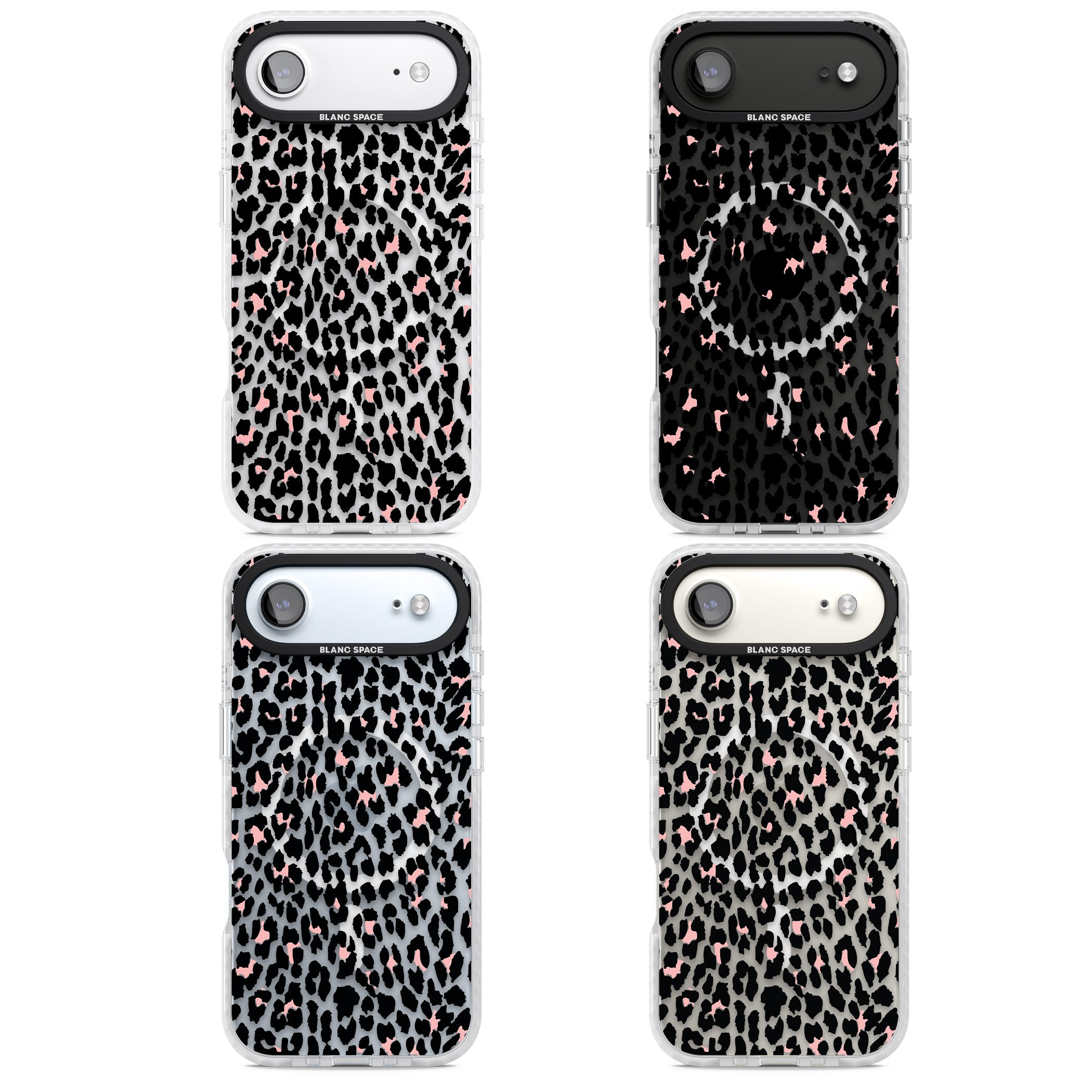 Pink Leopard Print iPhone 17 Air Impact Pro Clear Phone Case APT Impact Protection