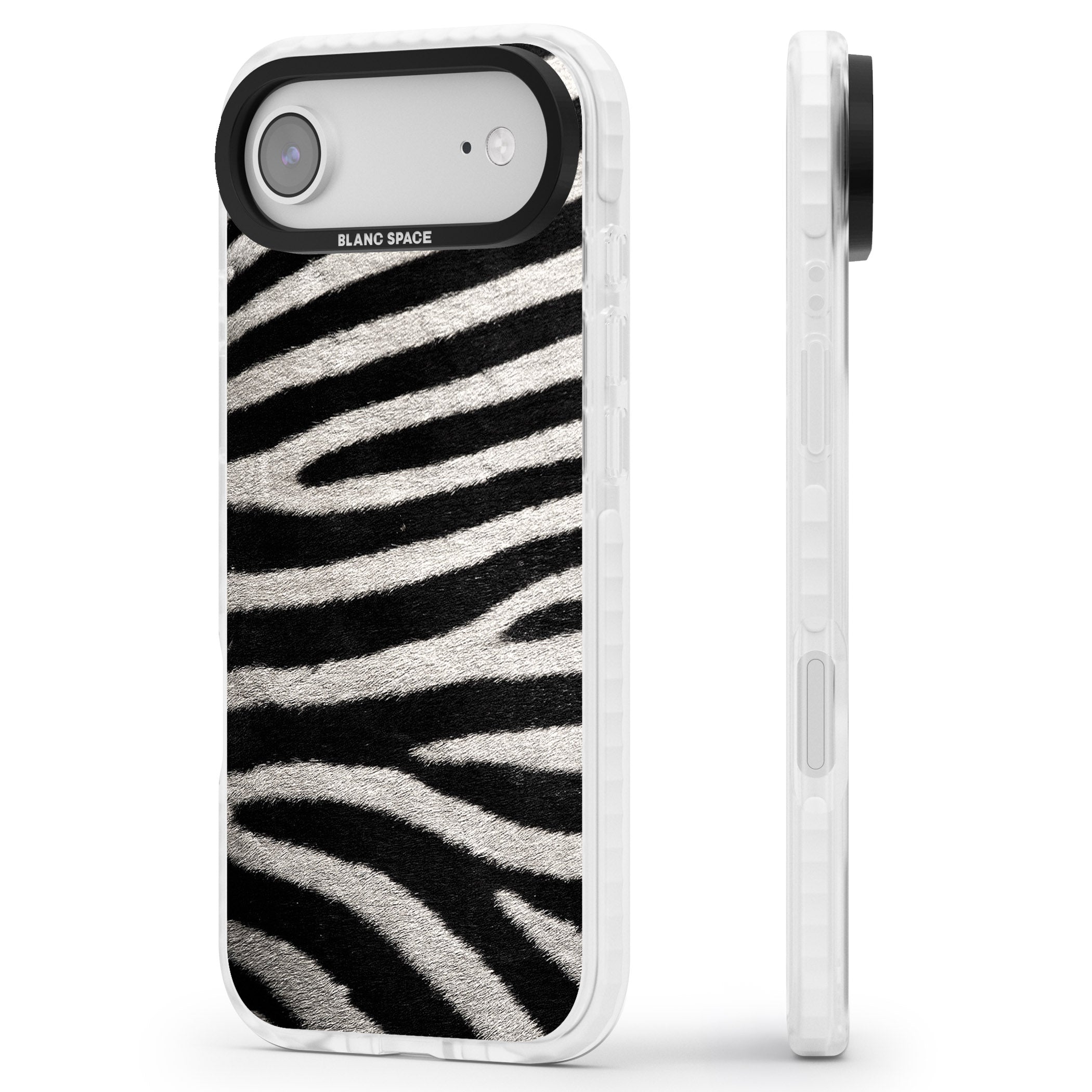 Zebra Print iPhone 17 Air Impact Pro Clear Phone Case Side Profile