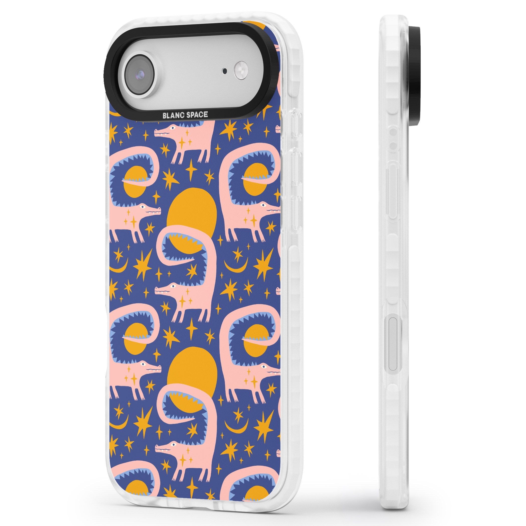 Sun Croc Pattern iPhone 17 Air Impact Pro Clear Phone Case Side Profile