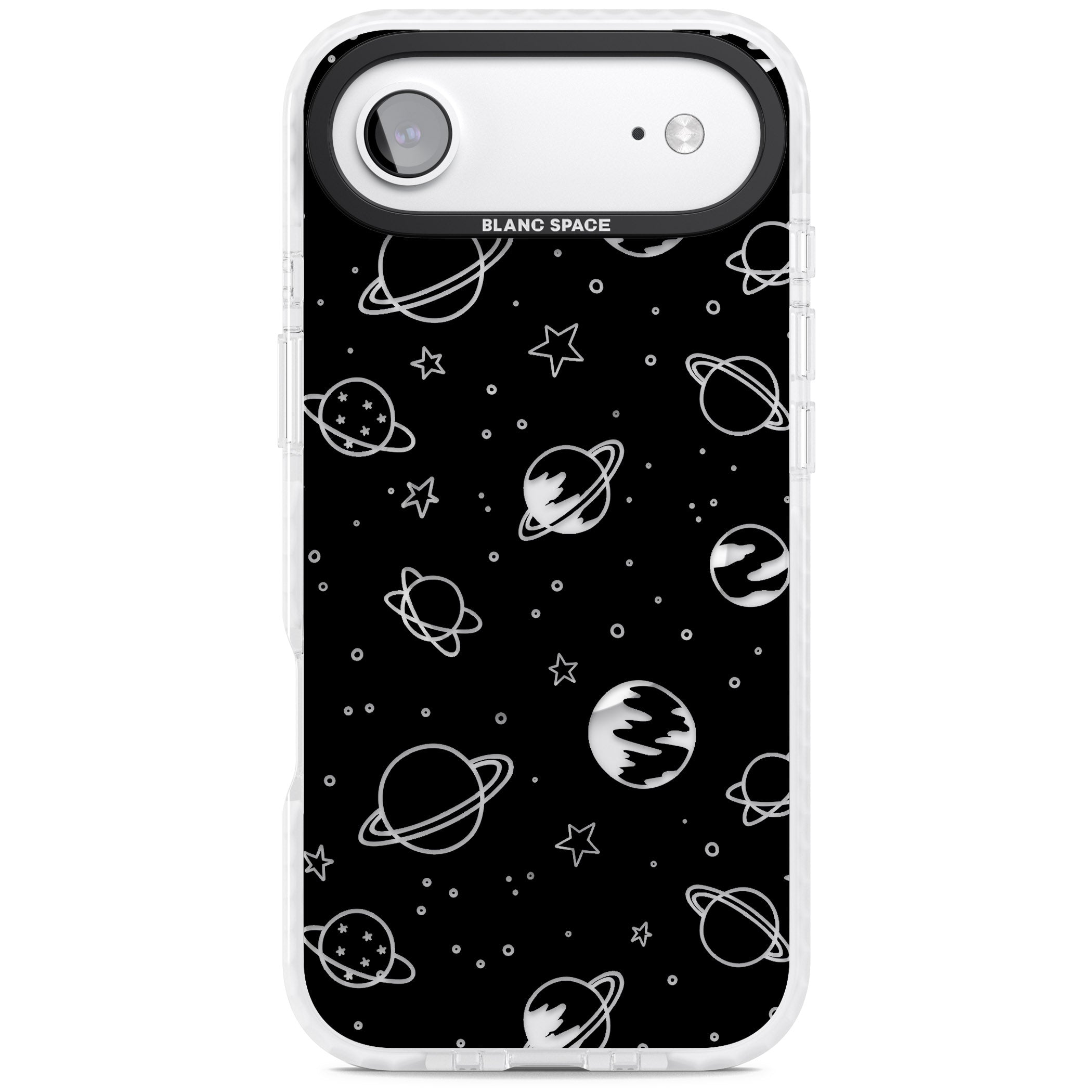 Cosmic Sketch Clear Black iPhone 17 Air Impact Pro Clear Phone Case