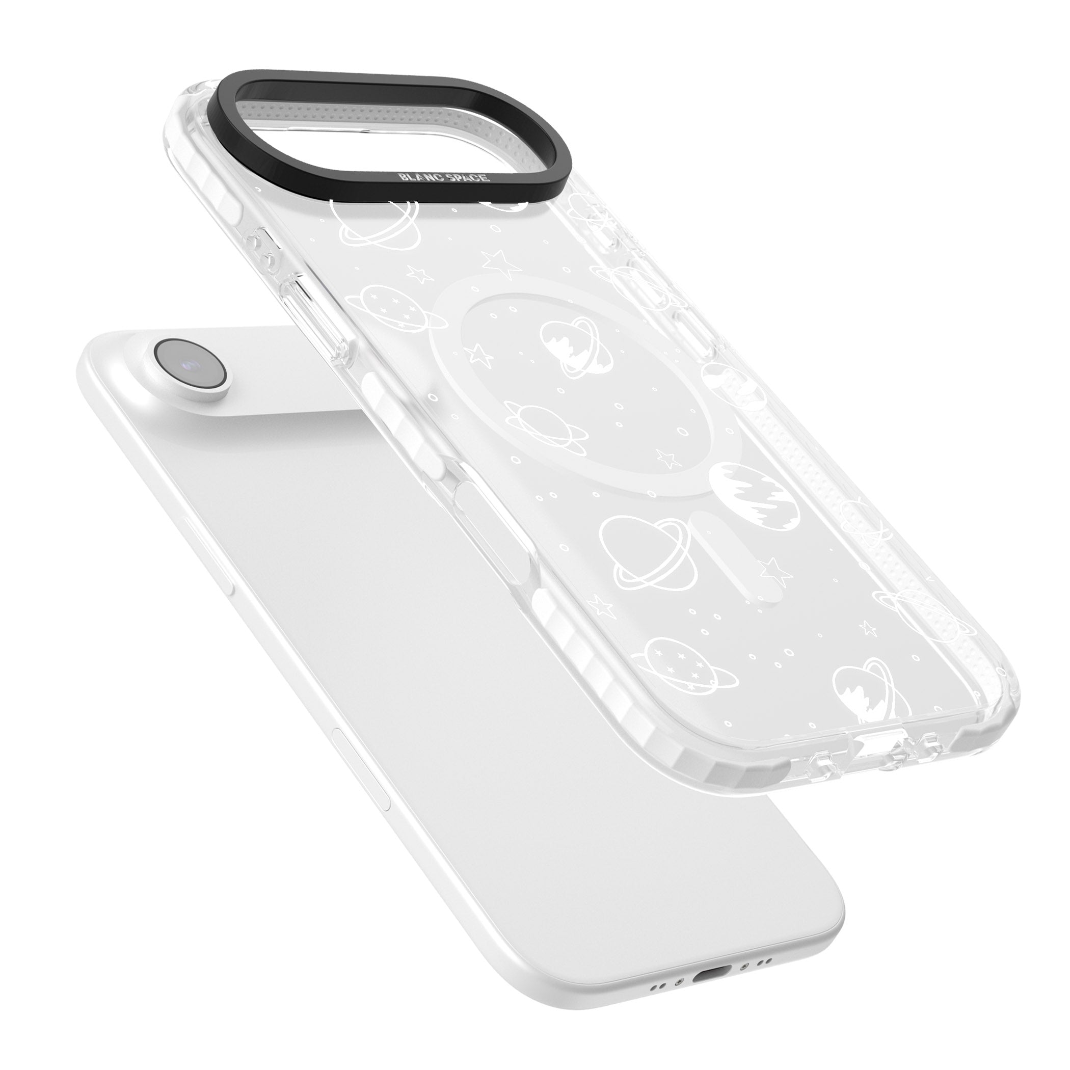 Cosmic Sketch White Clear iPhone 17 Air Impact Pro Clear Phone Case Colours