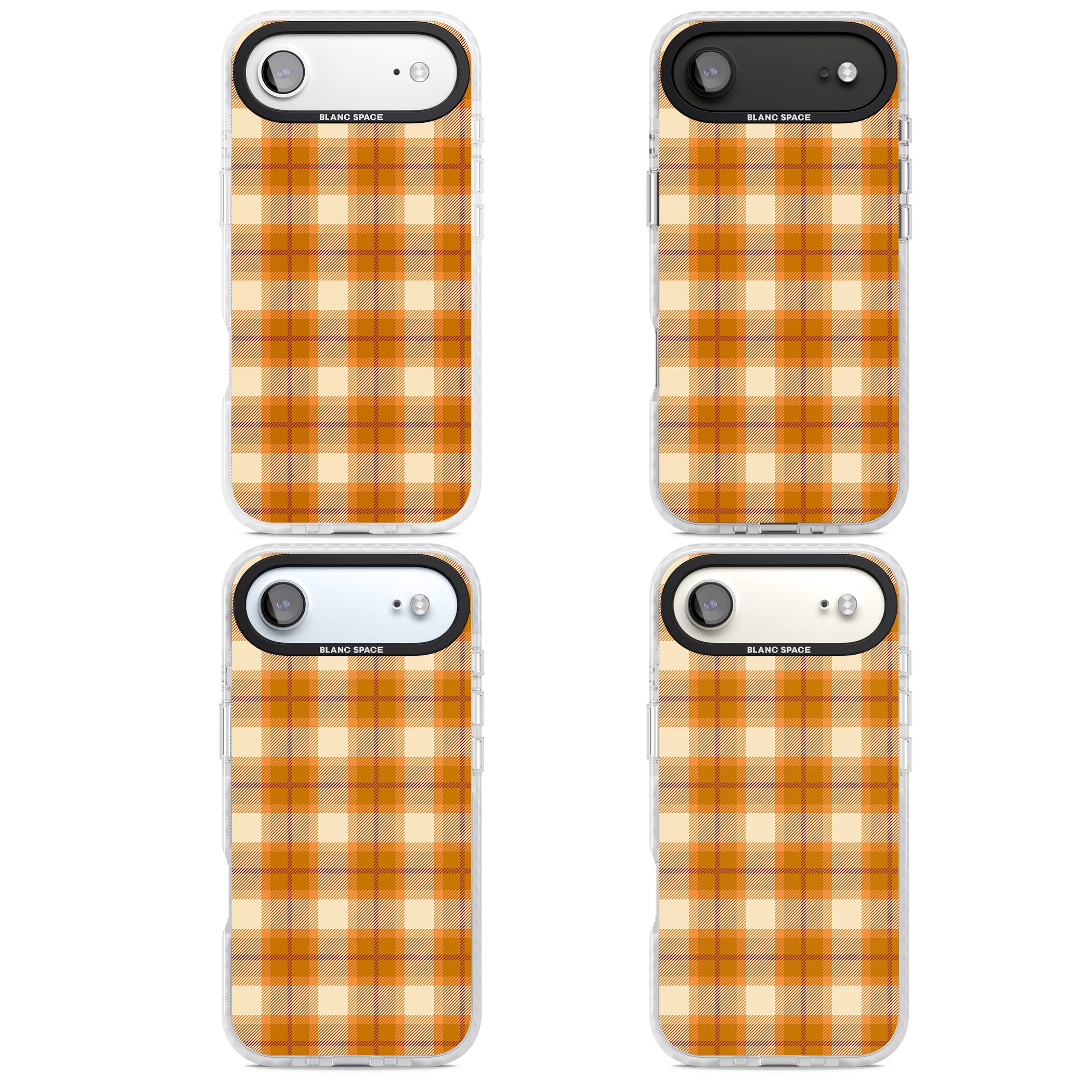 Pumpkin Plaid iPhone 17 Air Impact Pro Clear Phone Case APT Impact Protection