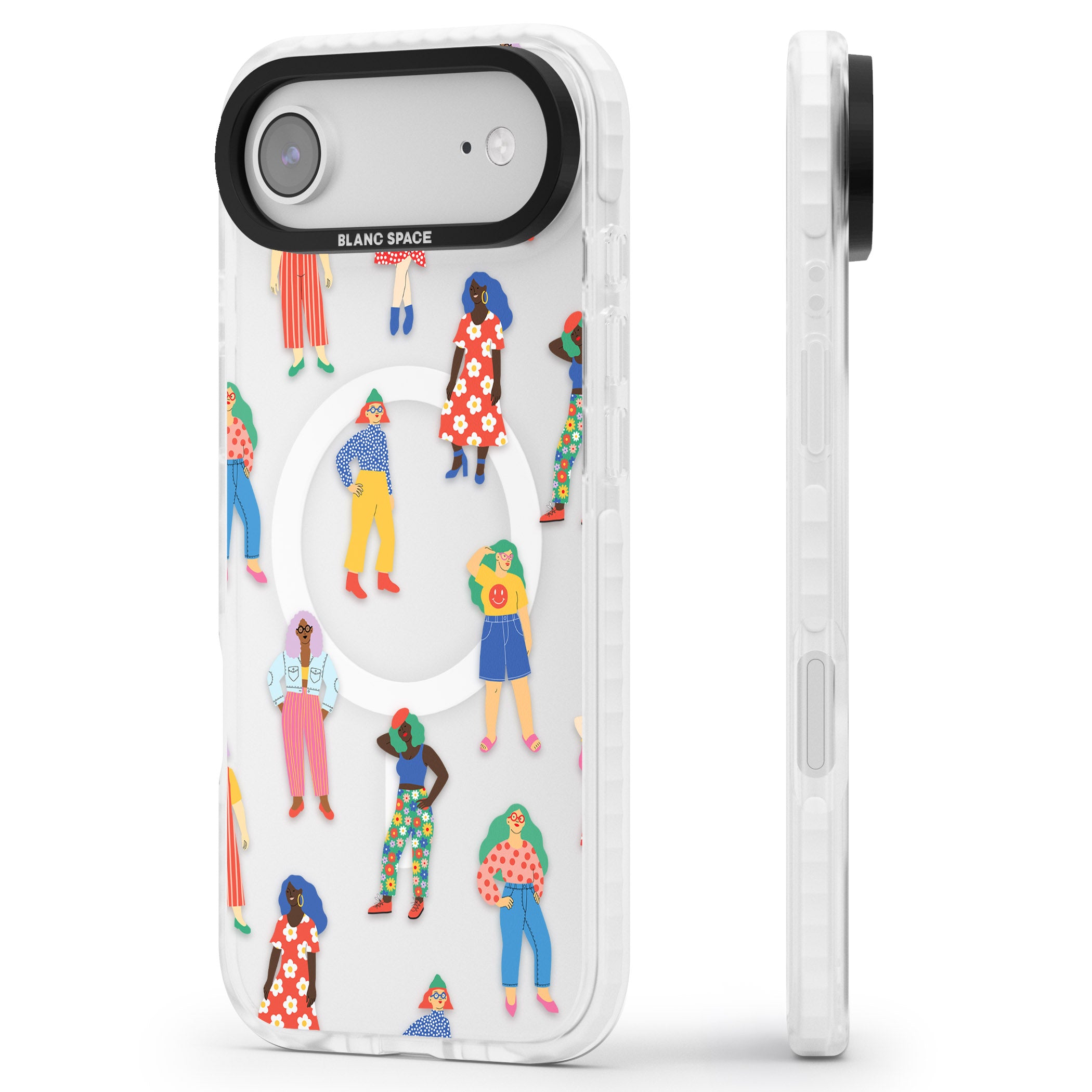 Girls Pattern iPhone 17 Air Impact Pro Clear Phone Case Side Profile