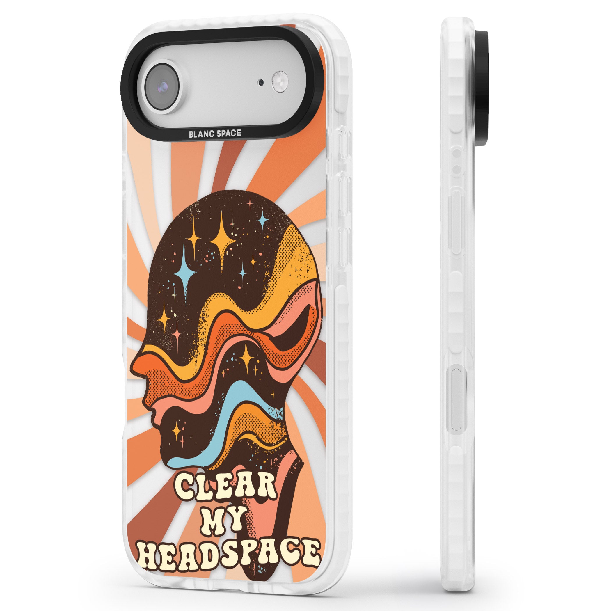 Clear My Headspace iPhone 17 Air Impact Pro Clear Phone Case Side Profile
