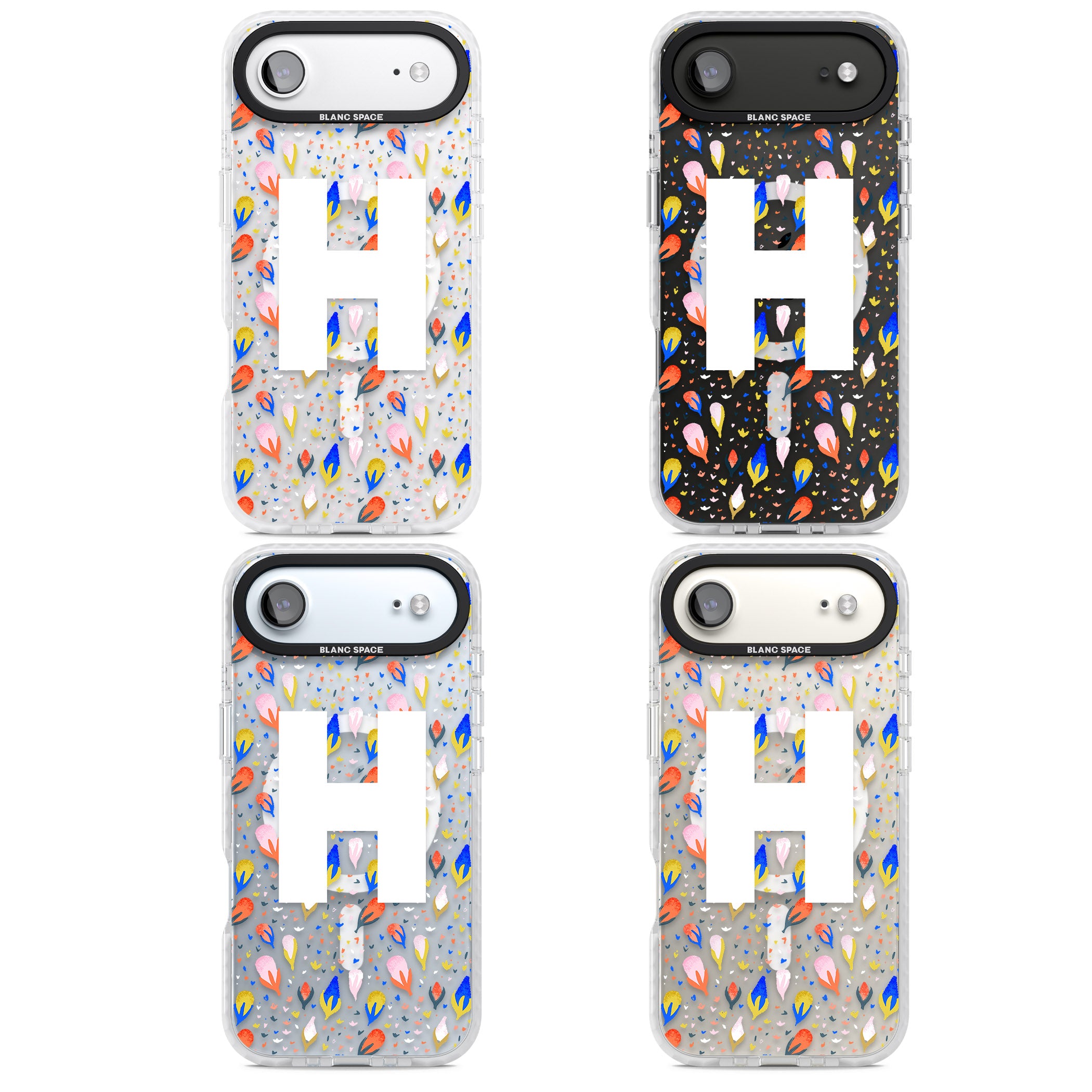 Personalised Abstract Floral Initial iPhone 17 Air Impact Pro Clear Phone Case APT Impact Protection