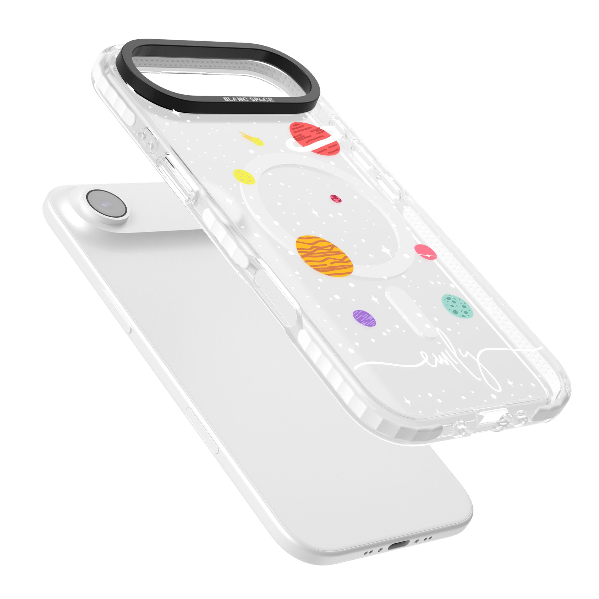 Personalised Cute Cartoon Planet (Clear) iPhone 17 Air Impact Pro Clear Phone Case Colours