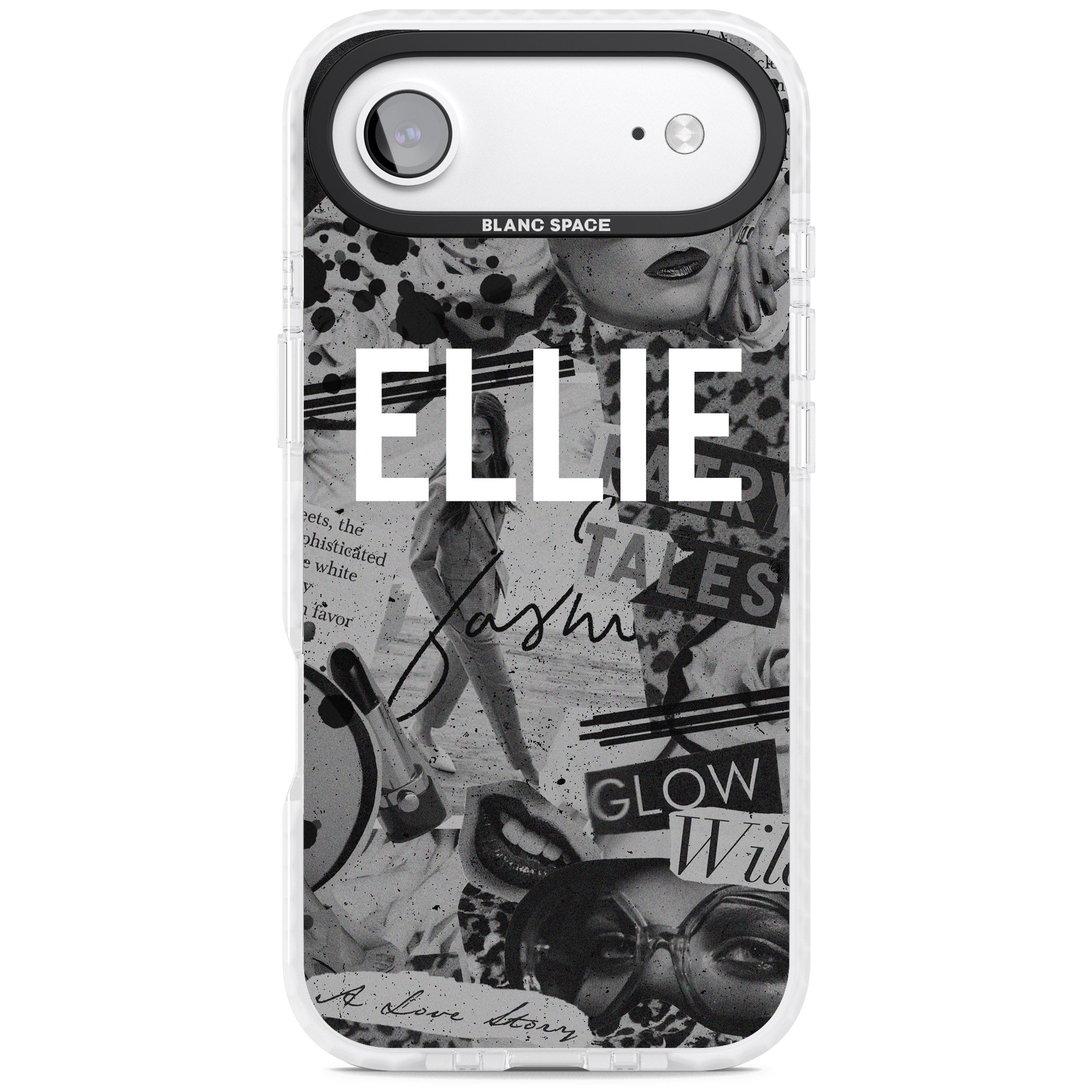 Personalised Grey Scale Vintage Collage iPhone 17 Air Impact Pro Clear Phone Case