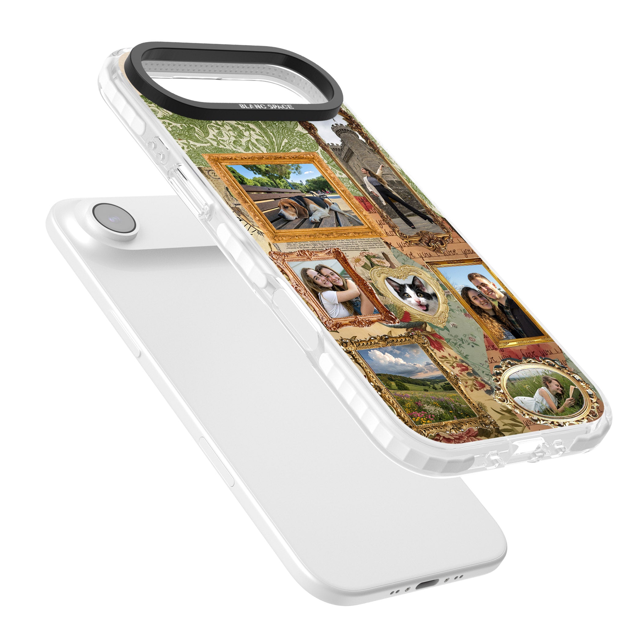 Personalised Vintage Frame Collage iPhone 17 Air Impact Pro Clear Phone Case Colours