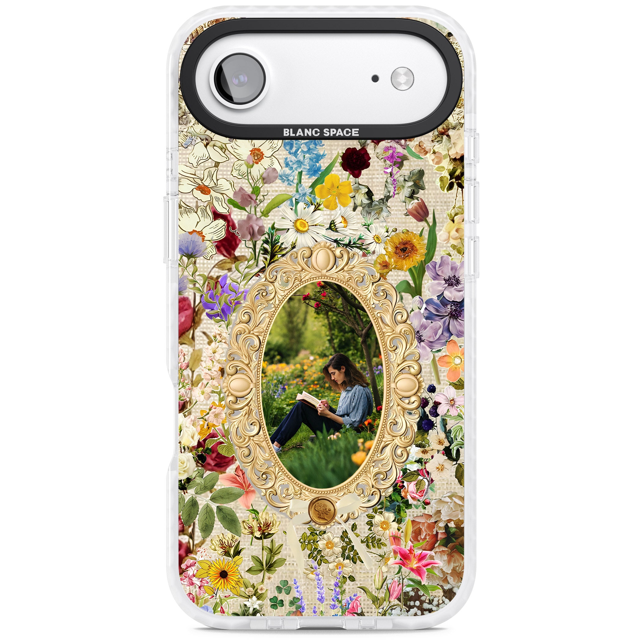 Personalised Vintage Wildflower Frame iPhone 17 Air Impact Pro Clear Phone Case