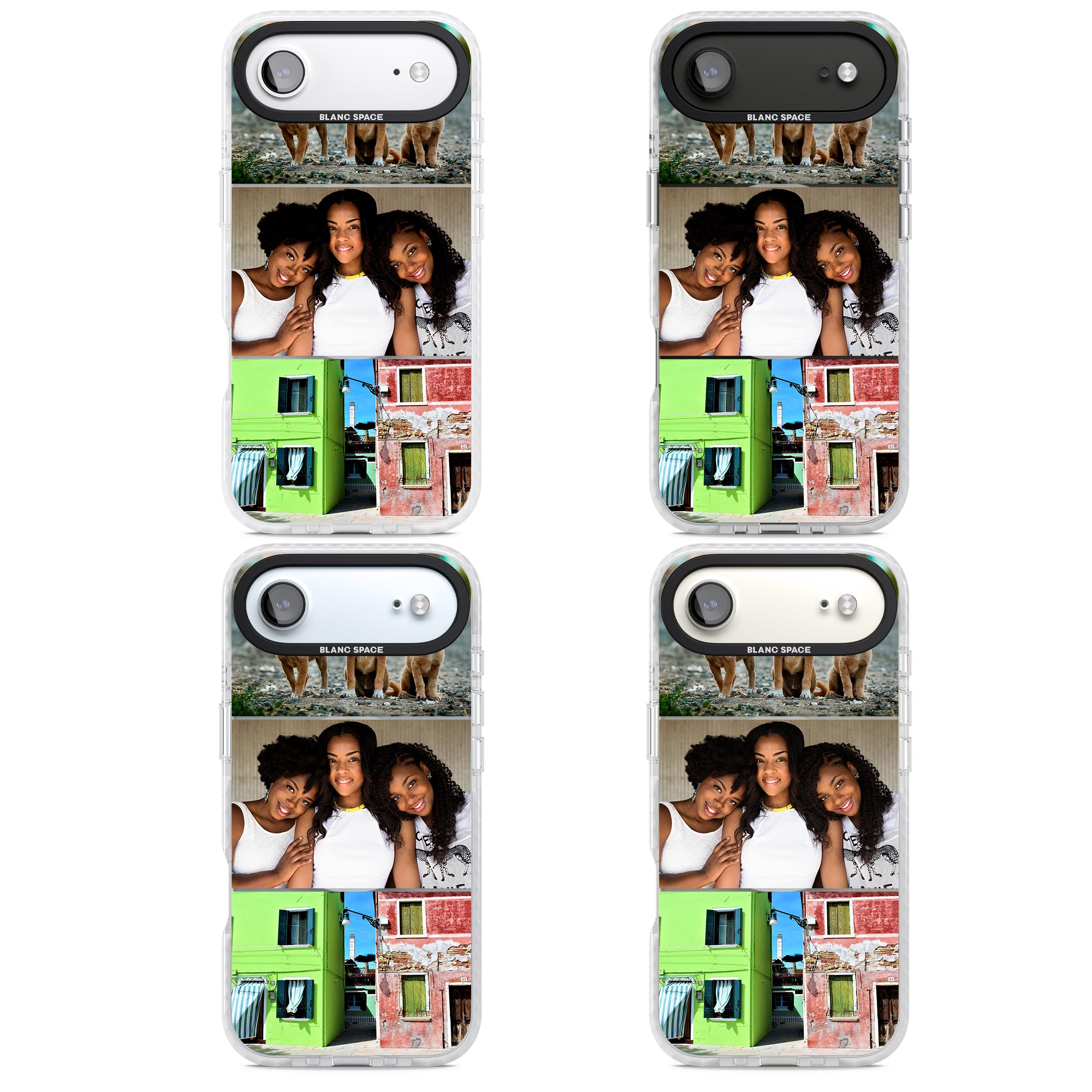 Personalised 3 Photo Grid iPhone 17 Air Impact Pro Clear Phone Case APT Impact Protection