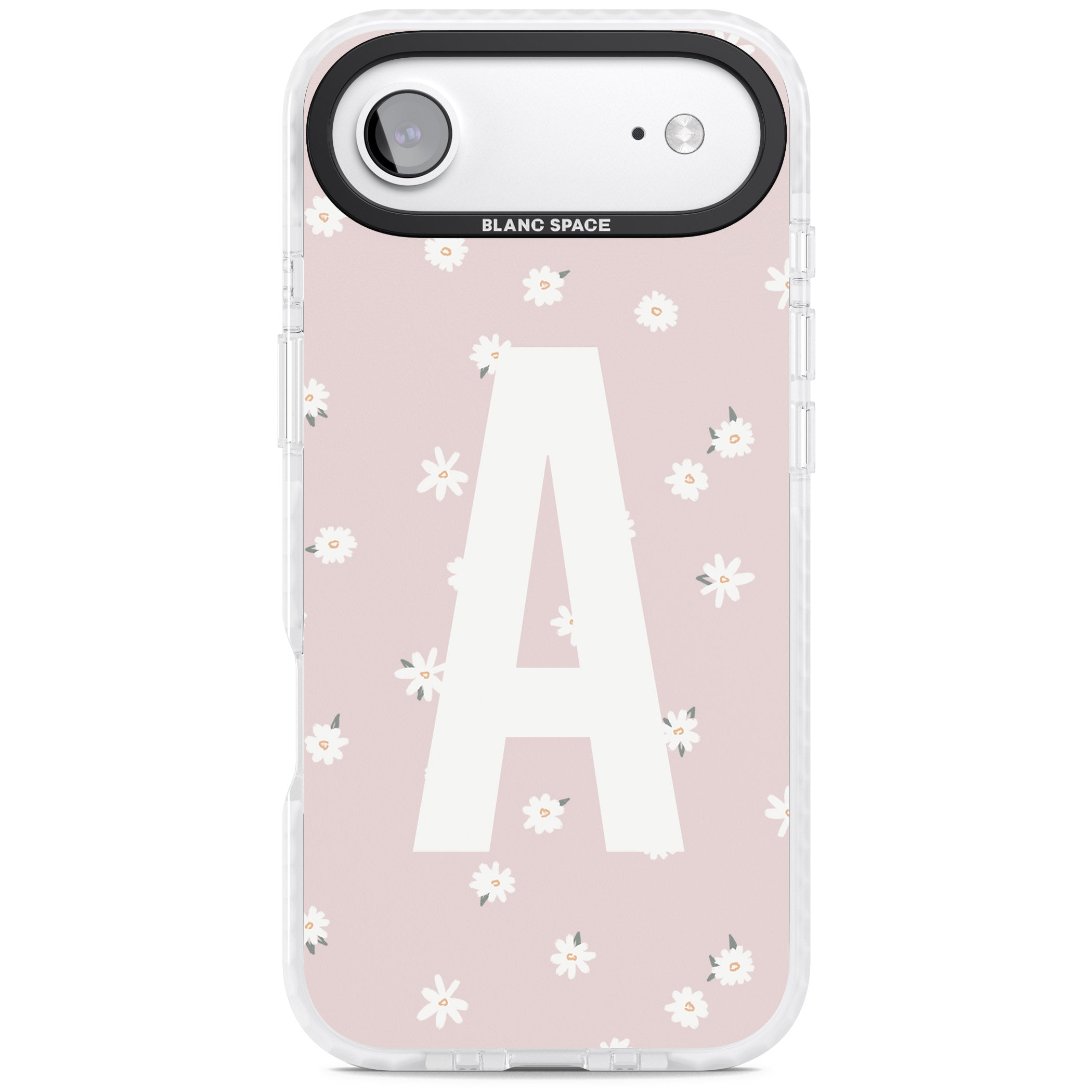 Personalised Pink Daisy Initial iPhone 17 Air Impact Pro Clear Phone Case