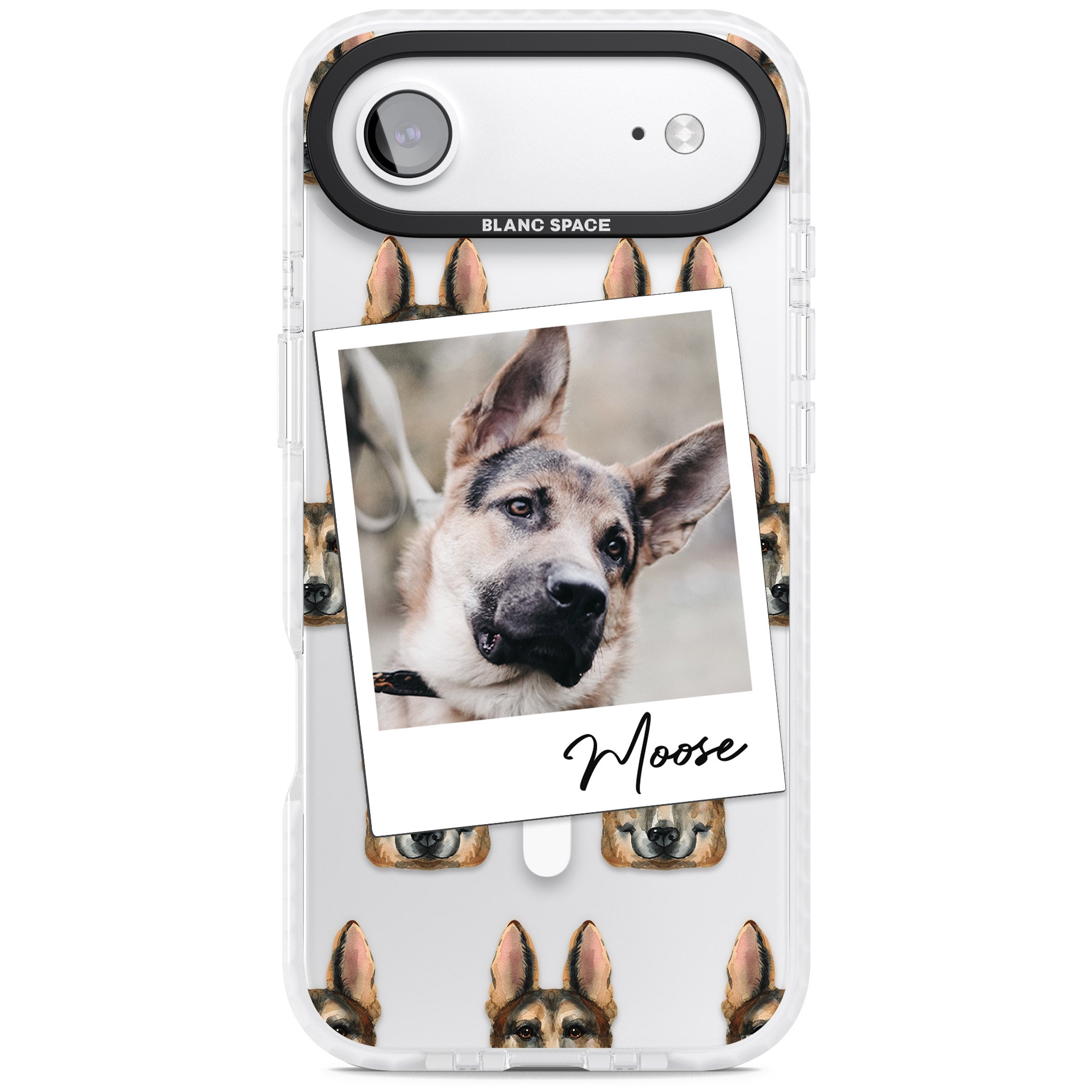 Personalised German Shepherd Instant Camera Photo iPhone 17 Air Impact Pro Clear Phone Case
