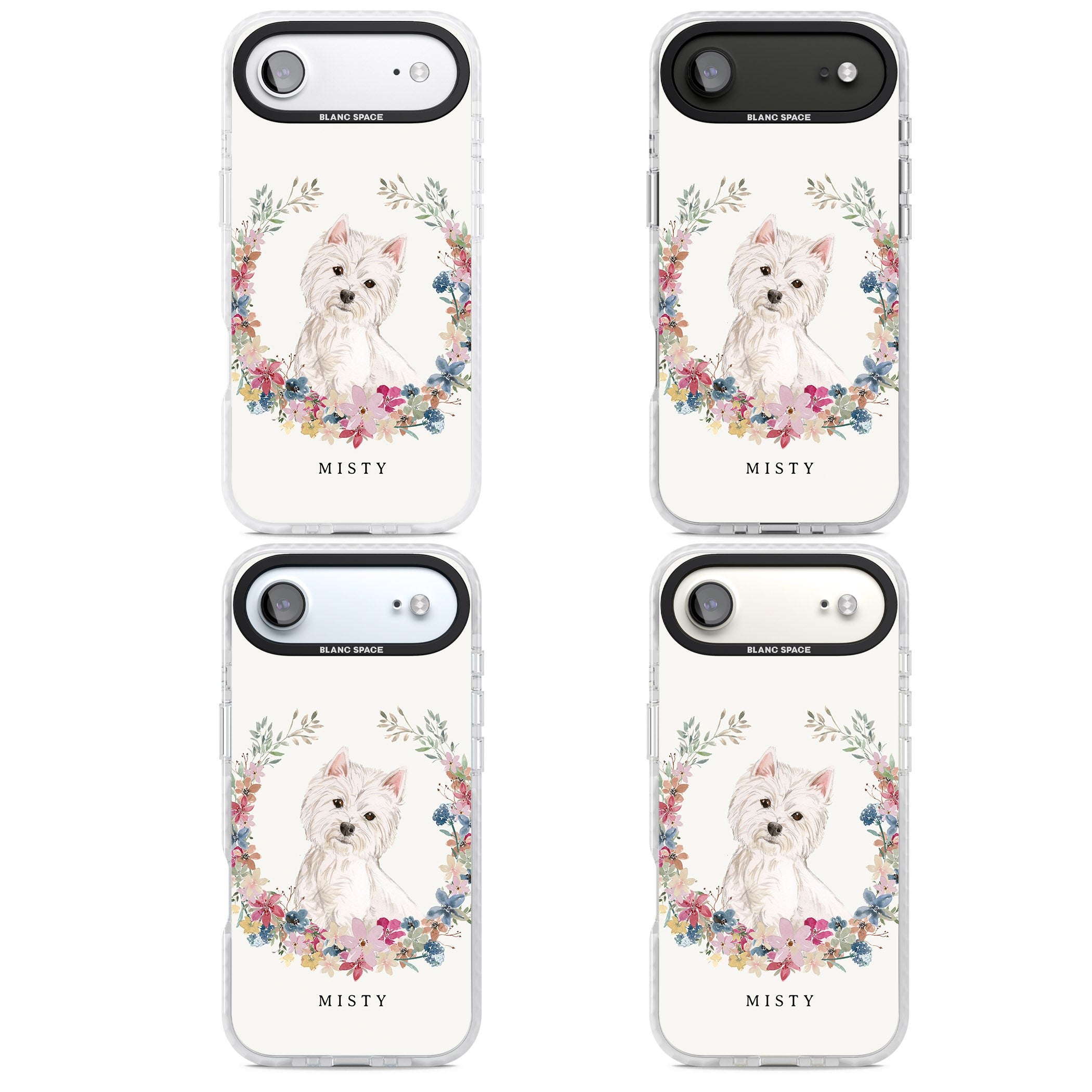 Personalised Westie Floral Portrait iPhone 17 Air Impact Pro Clear Phone Case APT Impact Protection