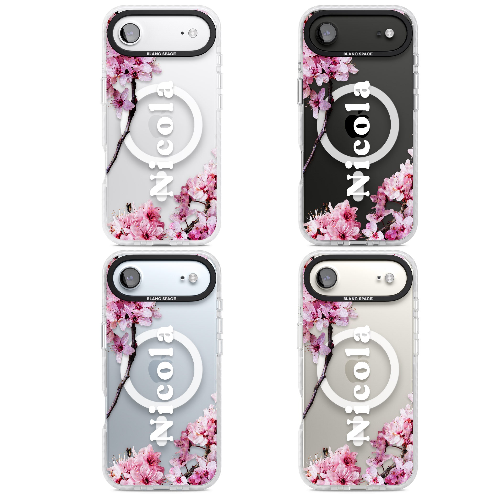 Personalised Cherry Blossom Elegance Classic iPhone 17 Air Impact Pro Clear Phone Case APT Impact Protection
