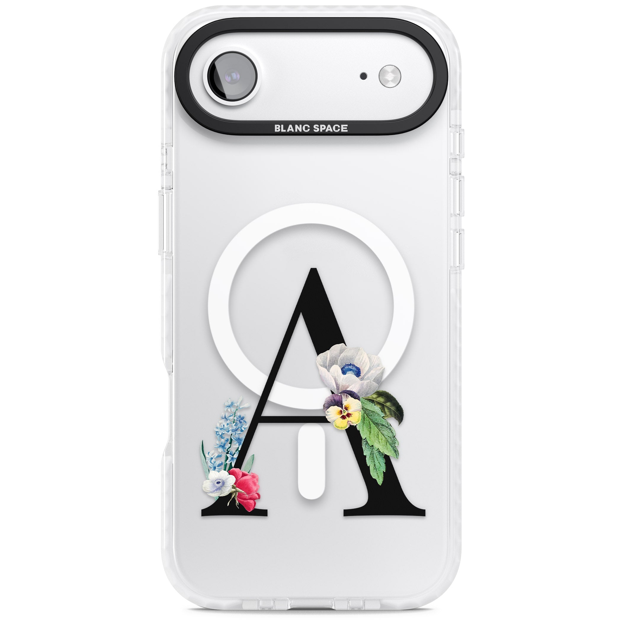 Personalised Floral Initial iPhone 17 Air Impact Pro Clear Phone Case